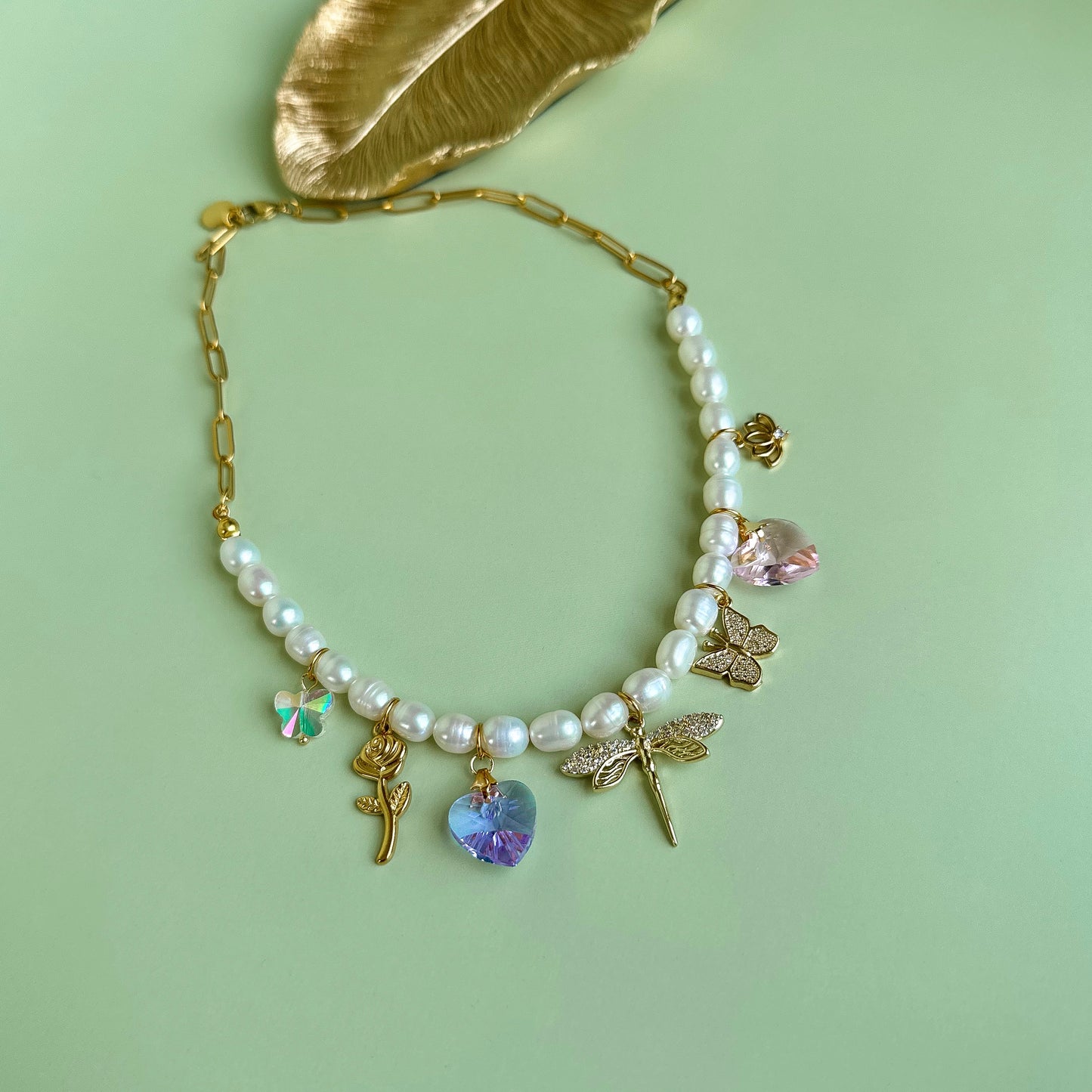 Dragonfly & butterfly necklace