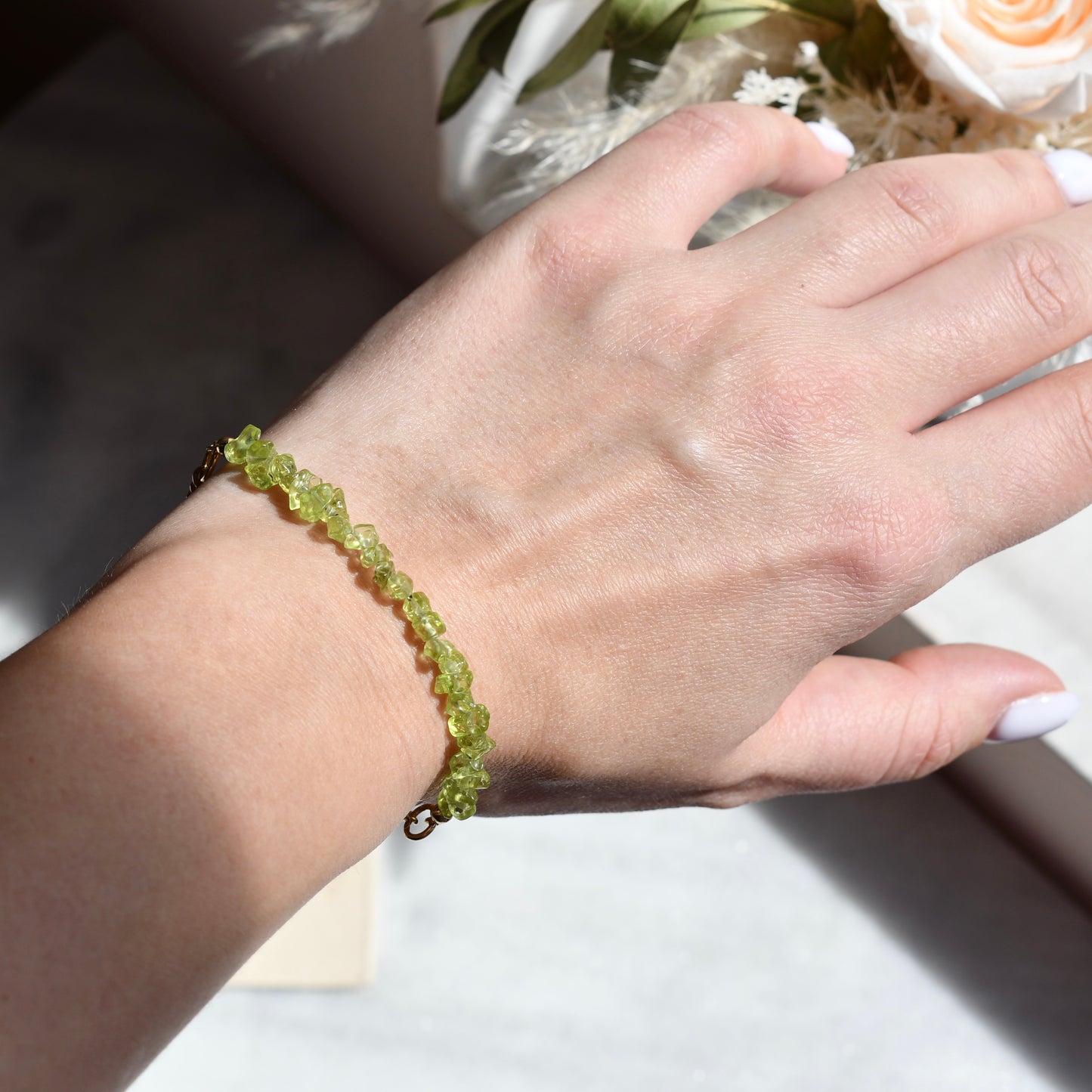 Birthstone bracelet - August - PERIDOT