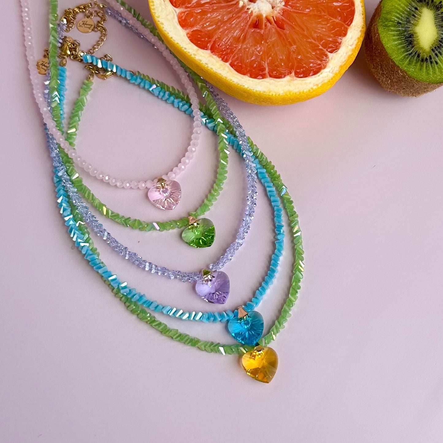 Crystal heart choker