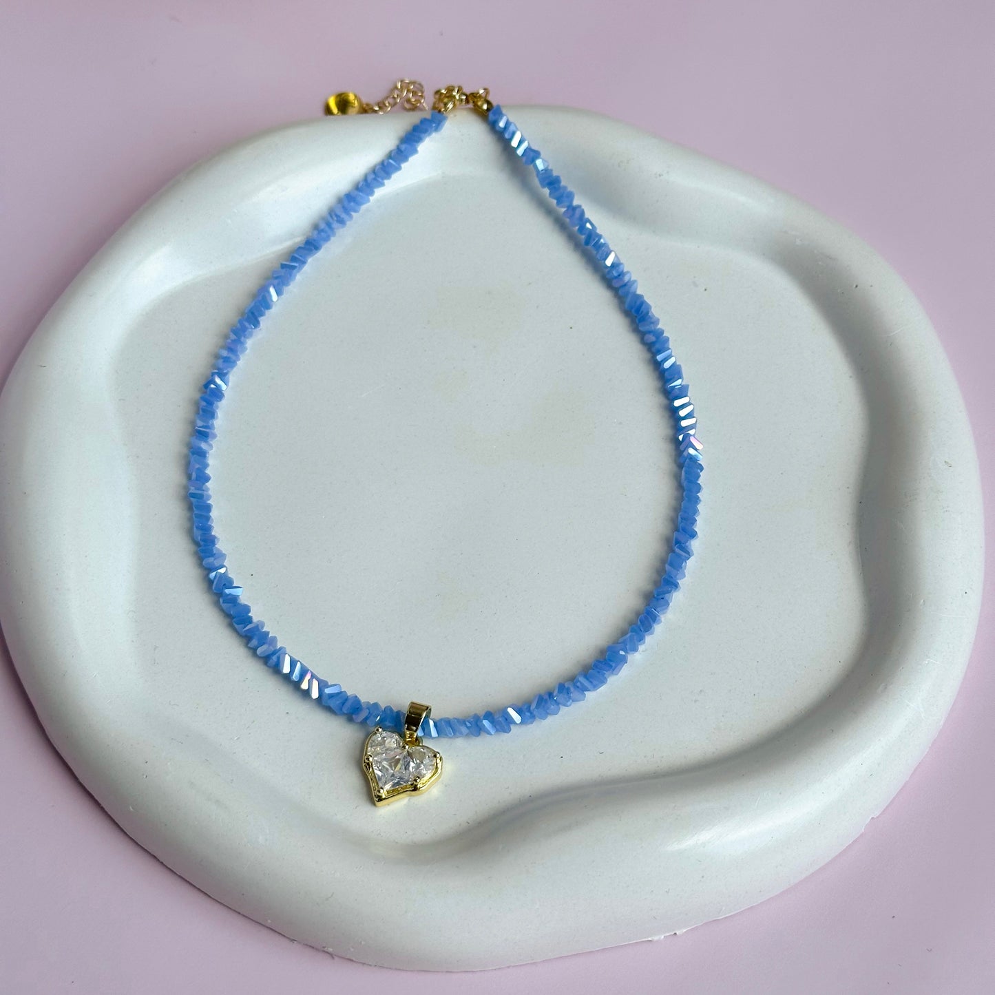 Triangle crystal beads chokers