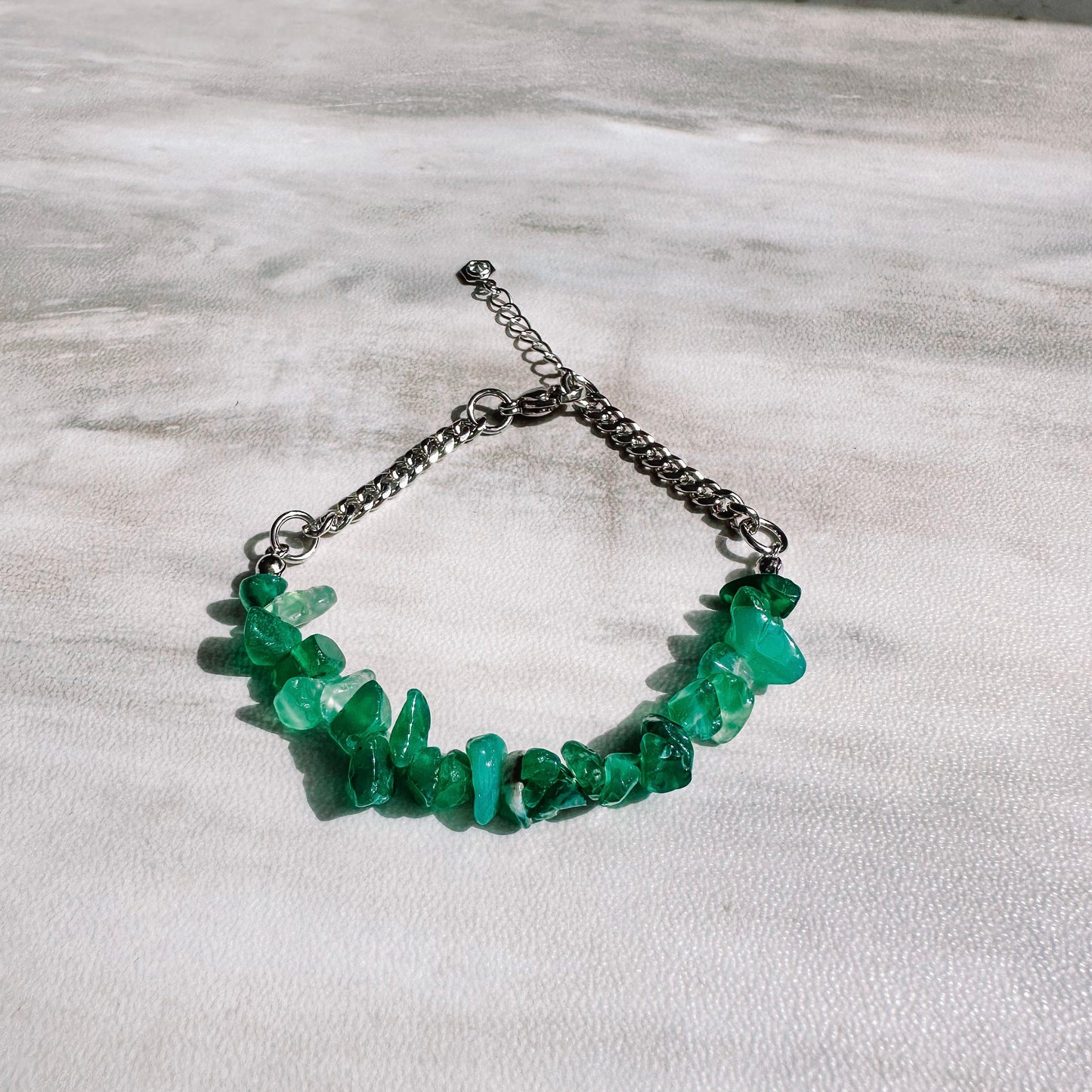 Birthstone bracelet - May - GREEN AGATE