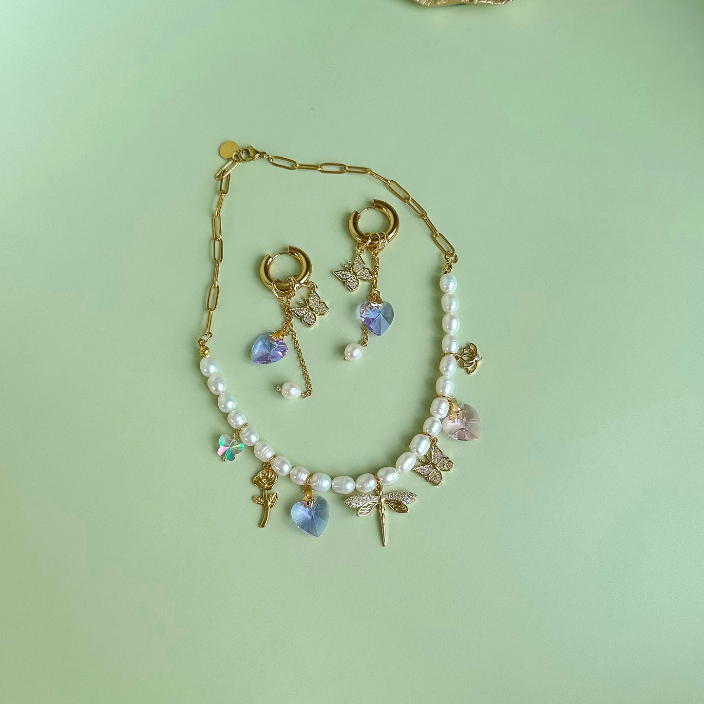 Dragonfly & butterfly necklace