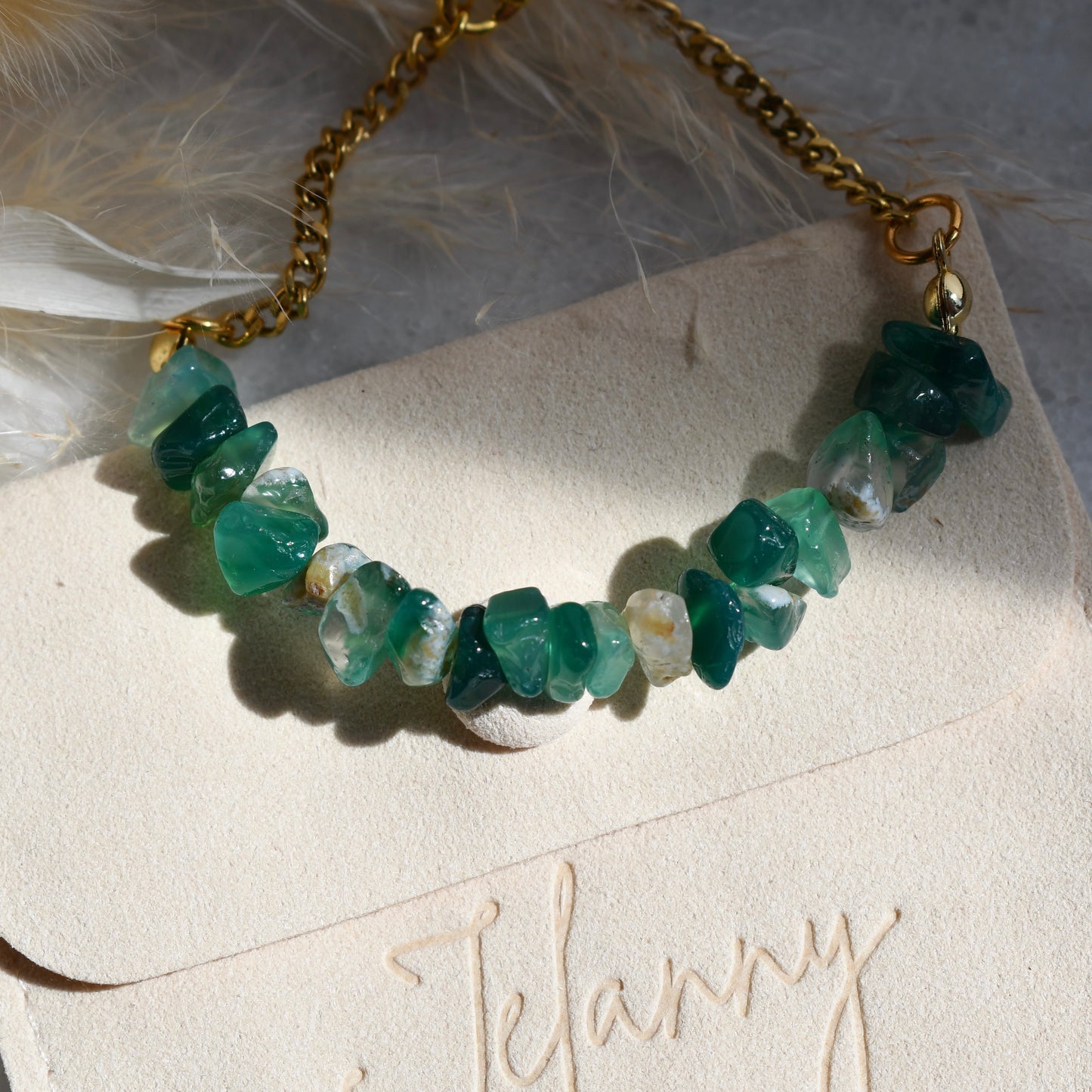 Birthstone bracelet - May - GREEN AGATE