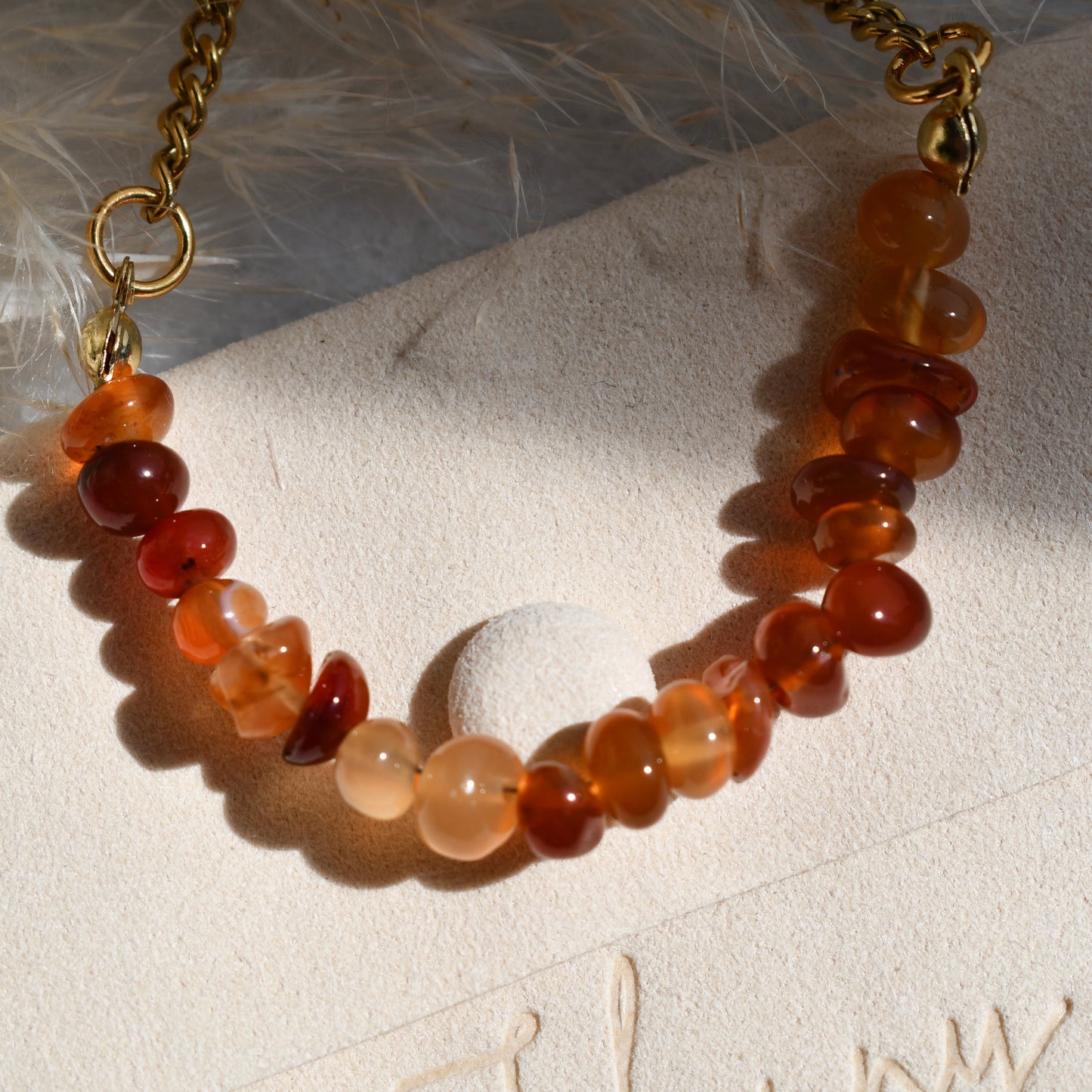 Birthstone bracelet - July - CARNELIAN