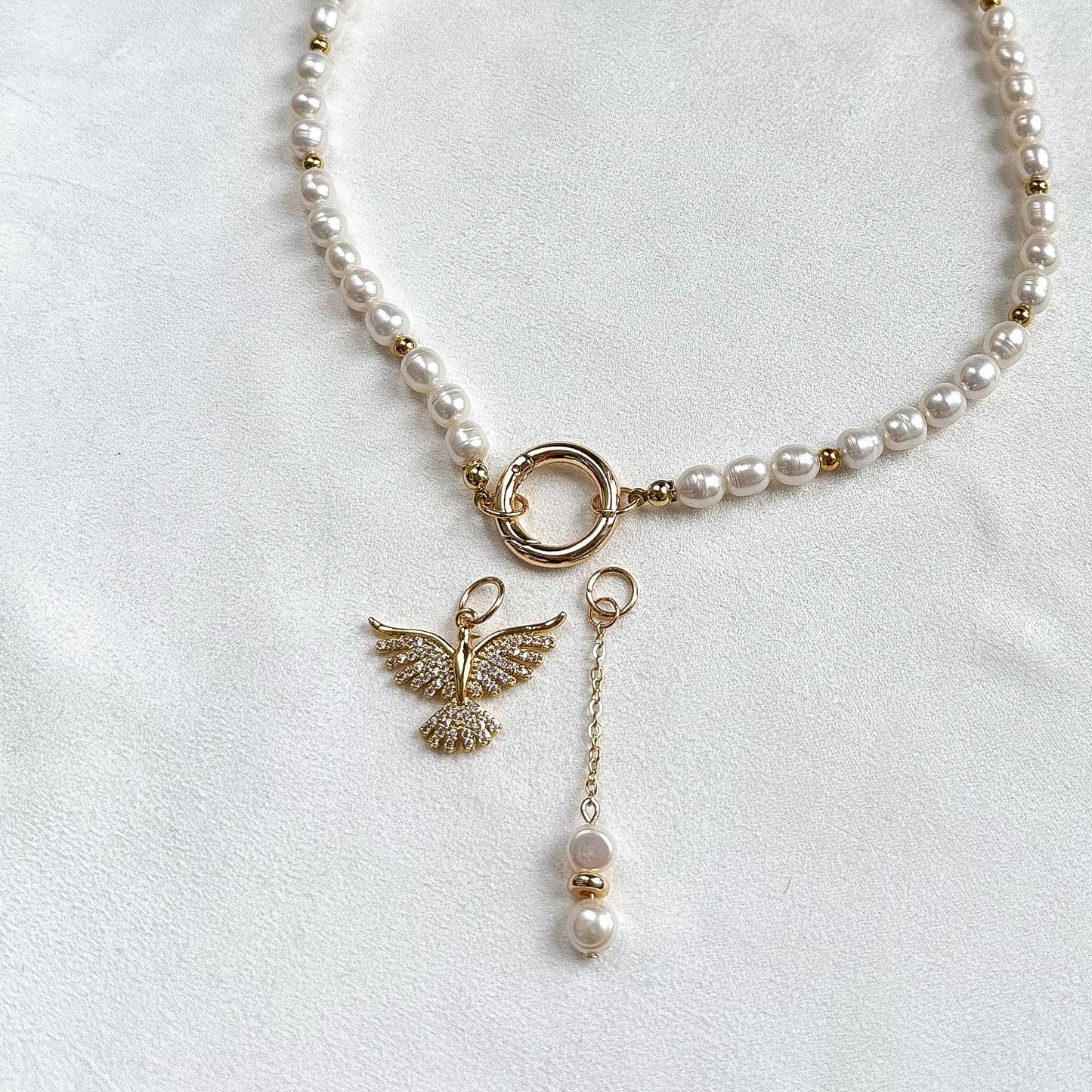 Necklace with paradise bird pendant (gold plated)