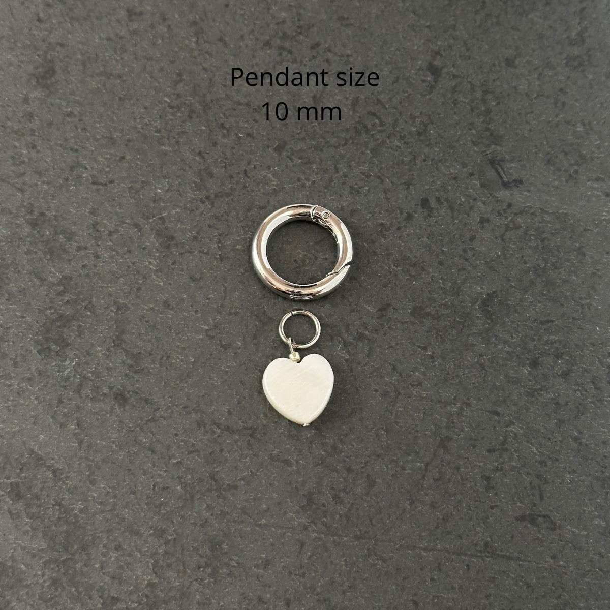 Necklace charm (mother-of-pearl heart)