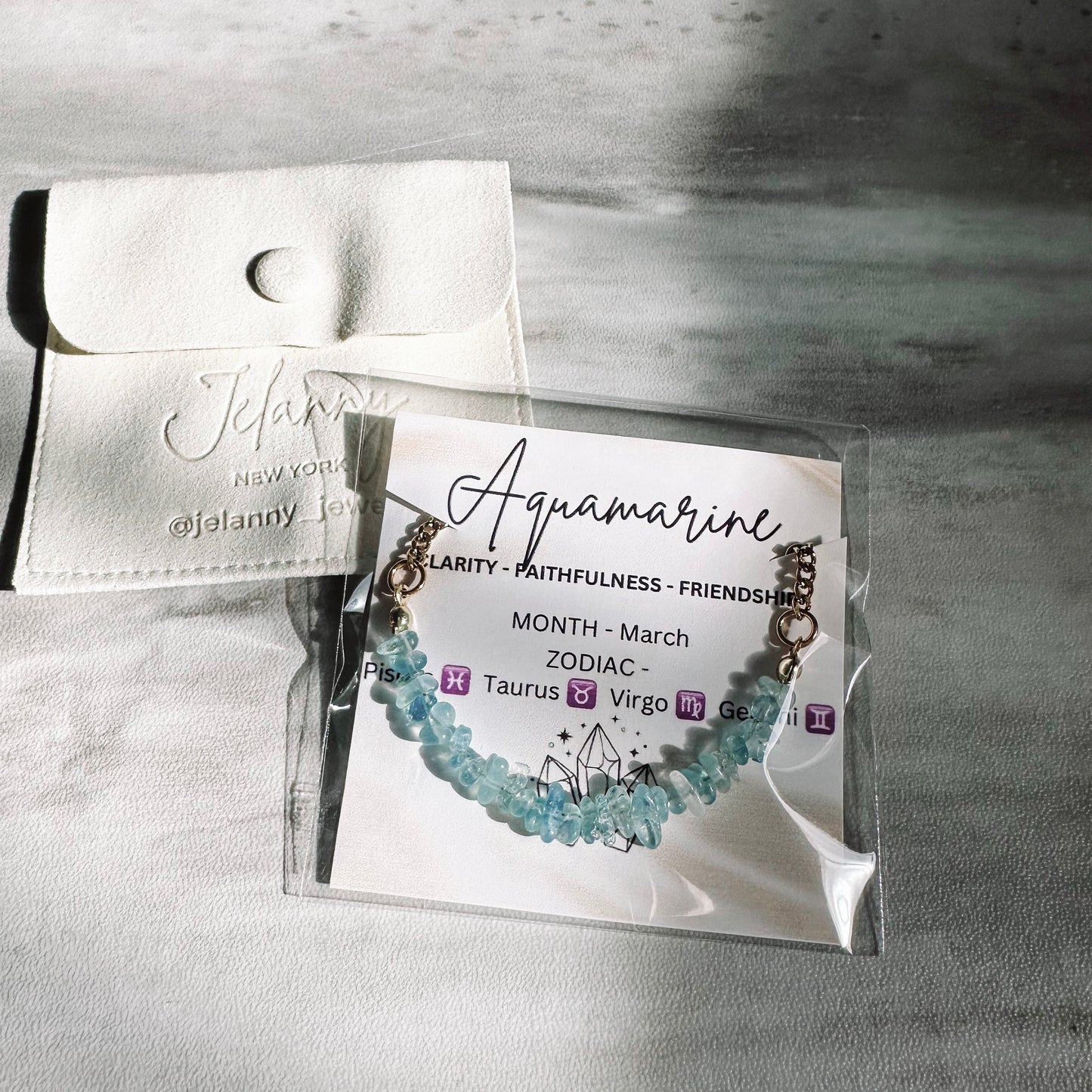 Birthstone bracelet - March - AQUAMARINE