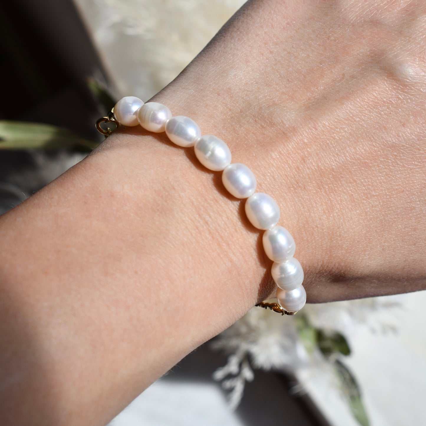 Birthstone bracelet - June - PEARL