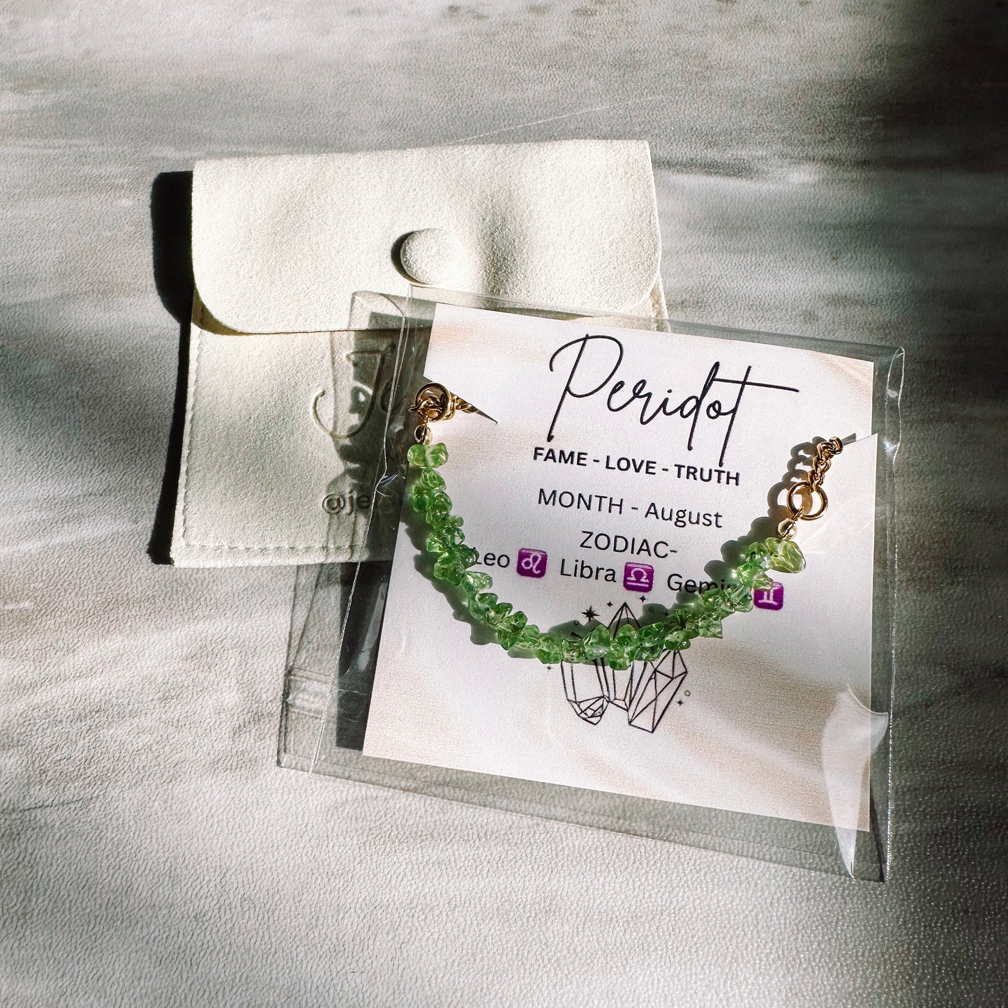 Birthstone bracelet - August - PERIDOT
