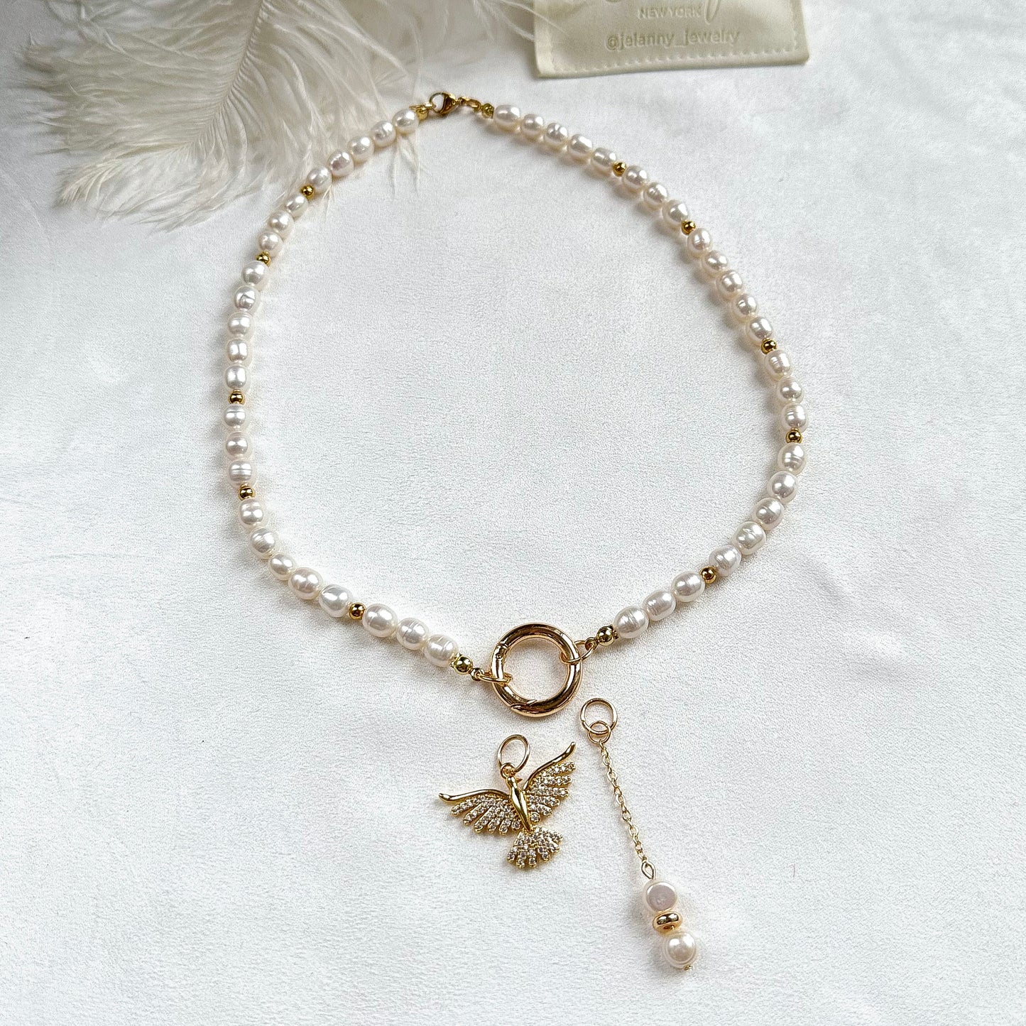 Necklace with paradise bird pendant (gold plated)