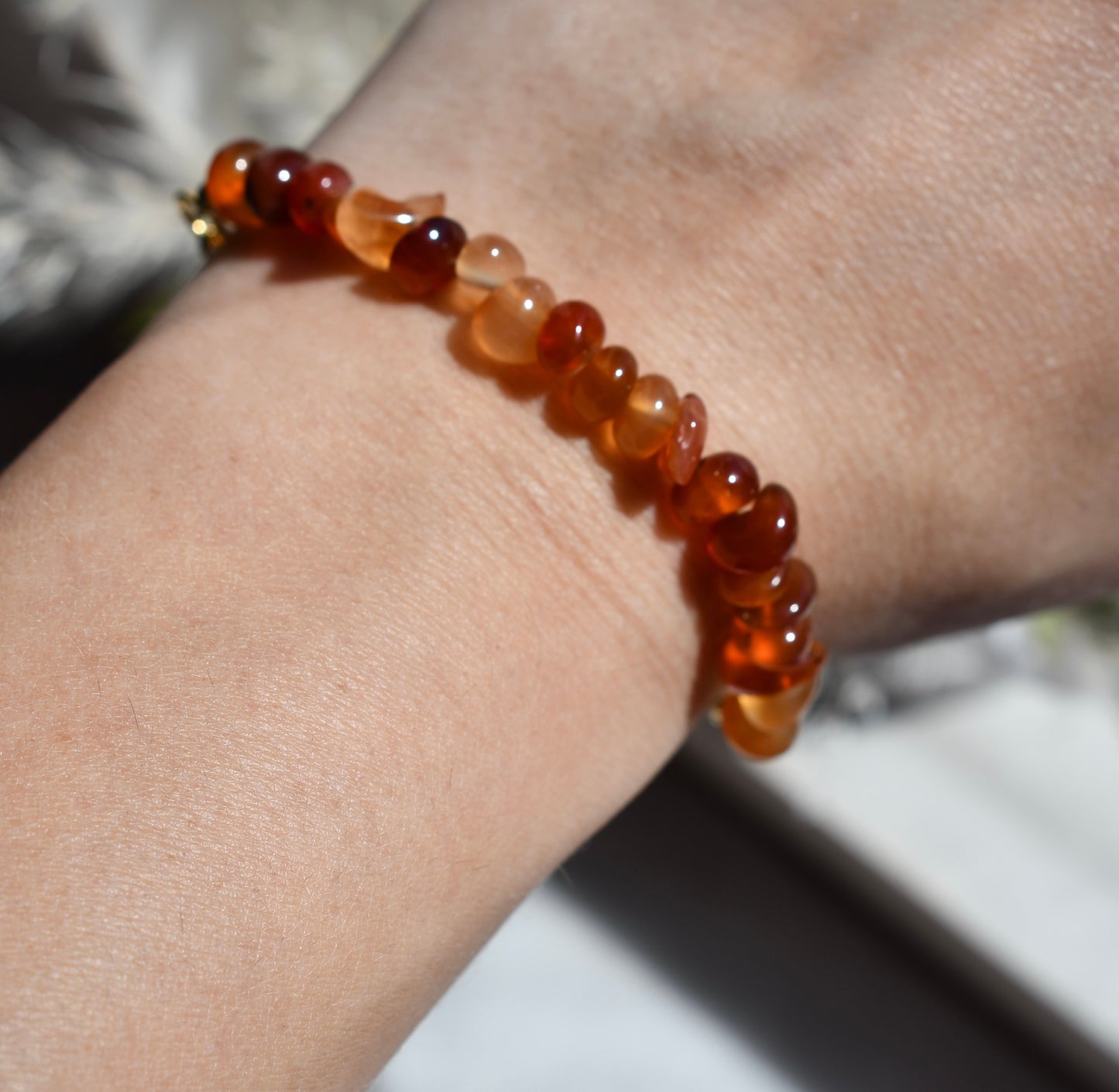 Birthstone bracelet - July - CARNELIAN