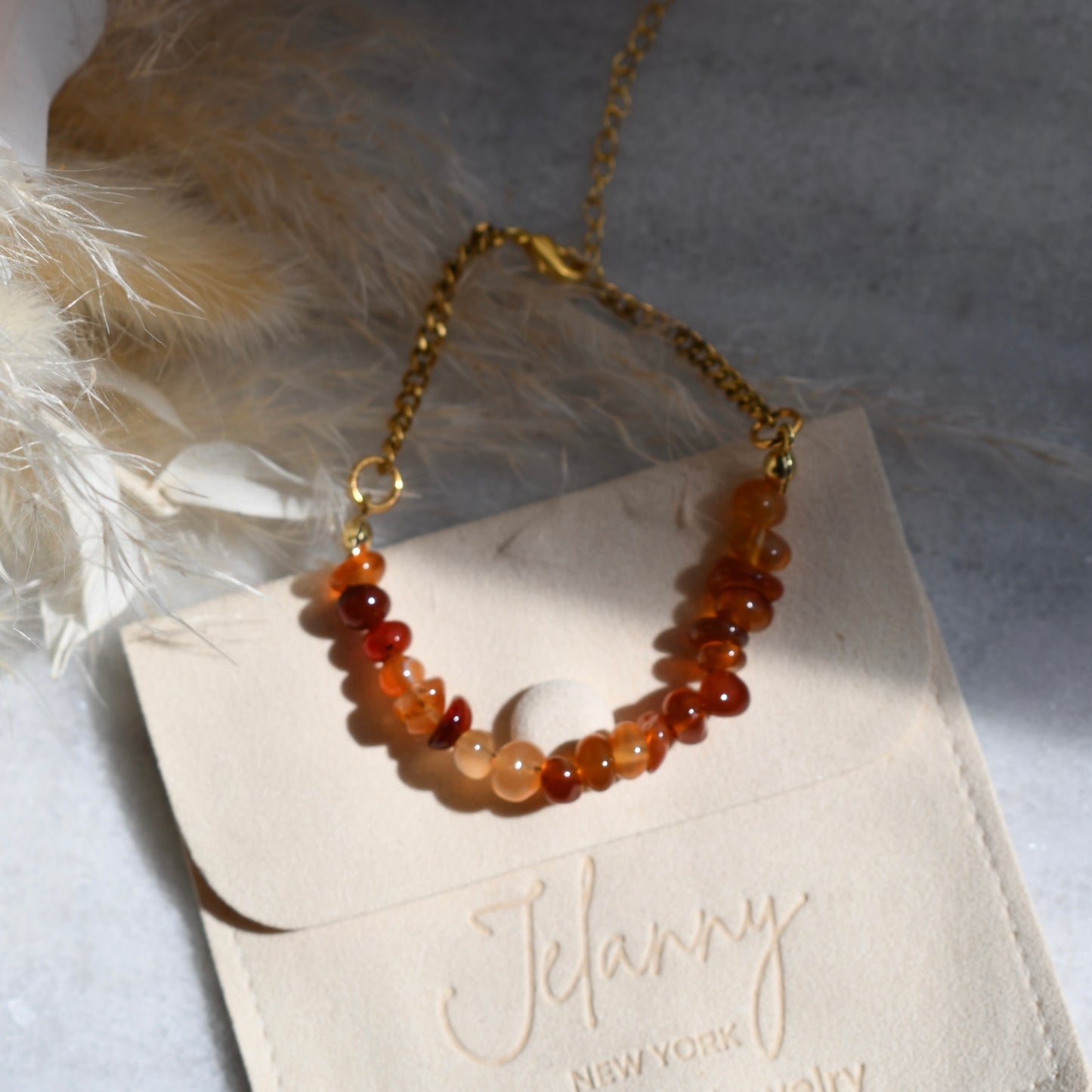 Birthstone bracelet - July - CARNELIAN