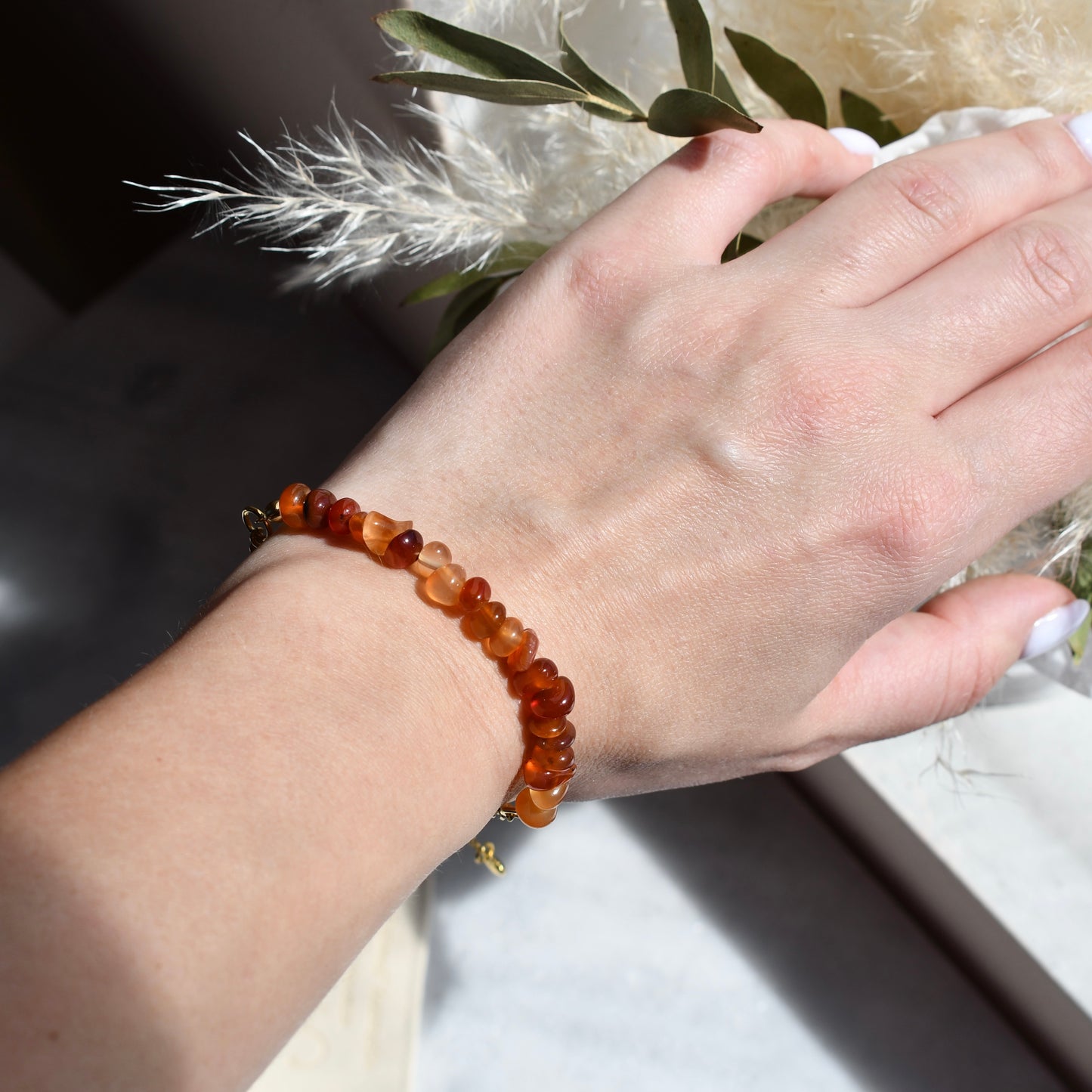Birthstone bracelet - July - CARNELIAN