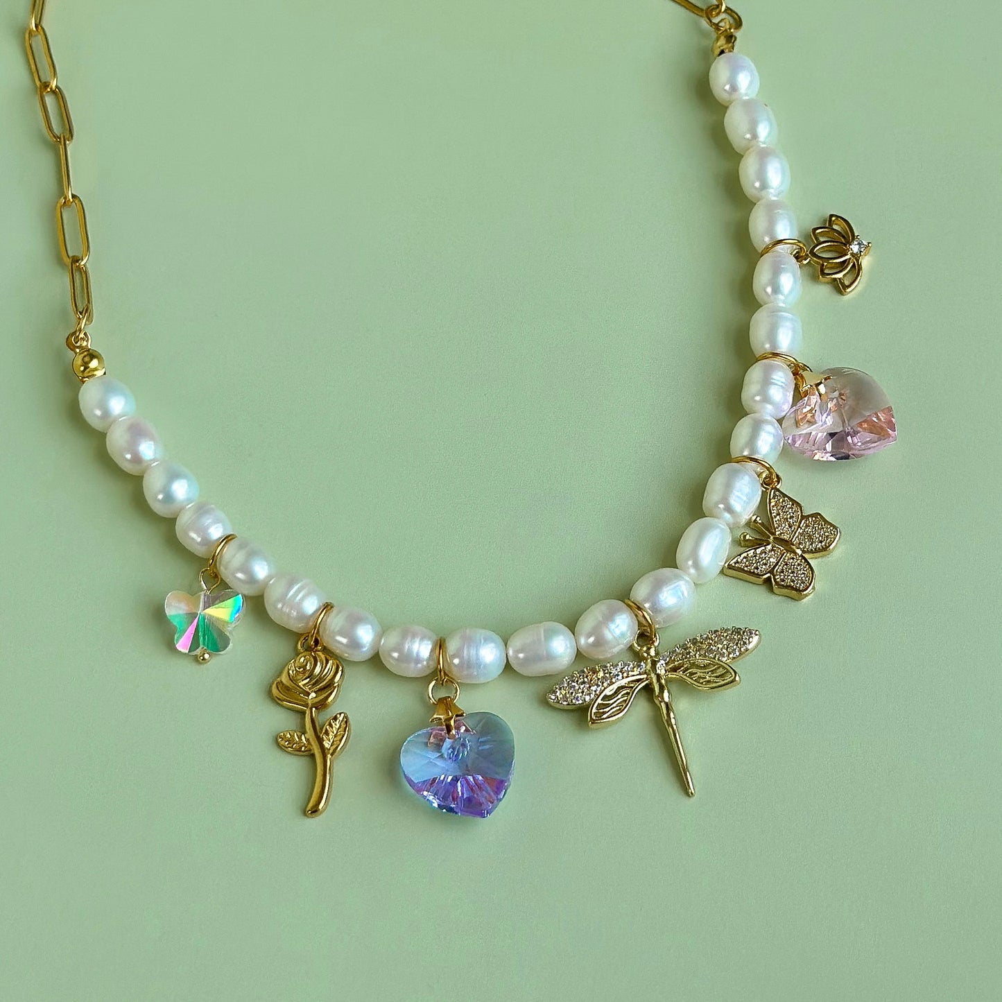Dragonfly & butterfly necklace