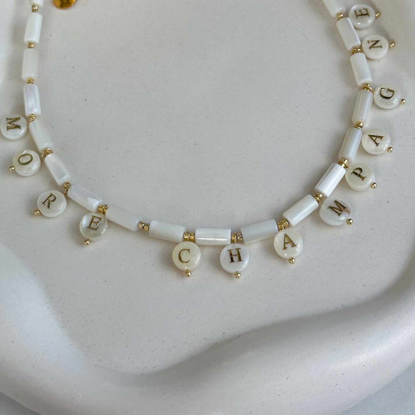 “More champagne” necklace