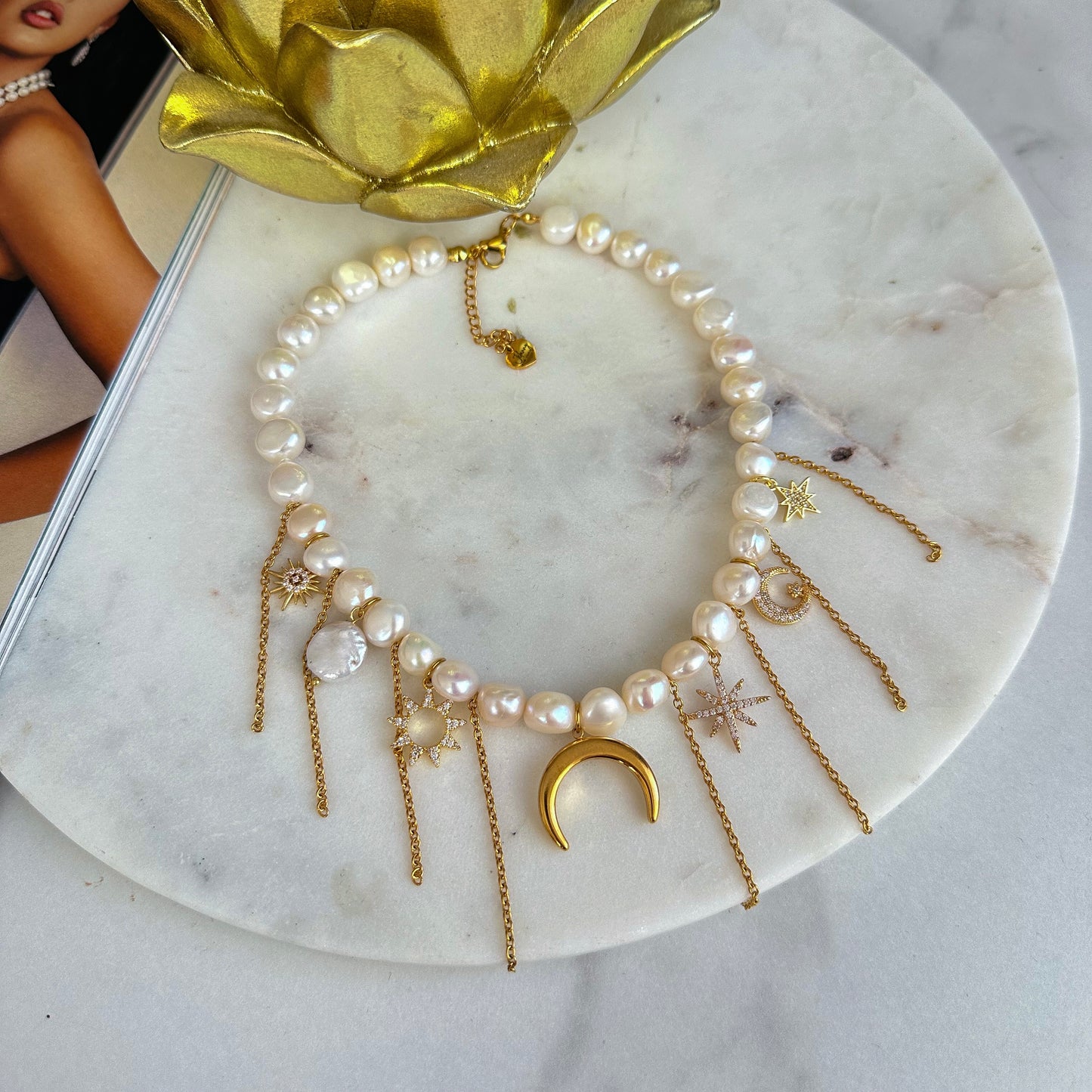 Celestial theme Moon necklace