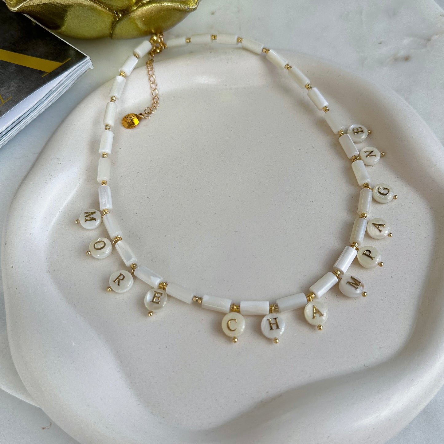 “More champagne” necklace