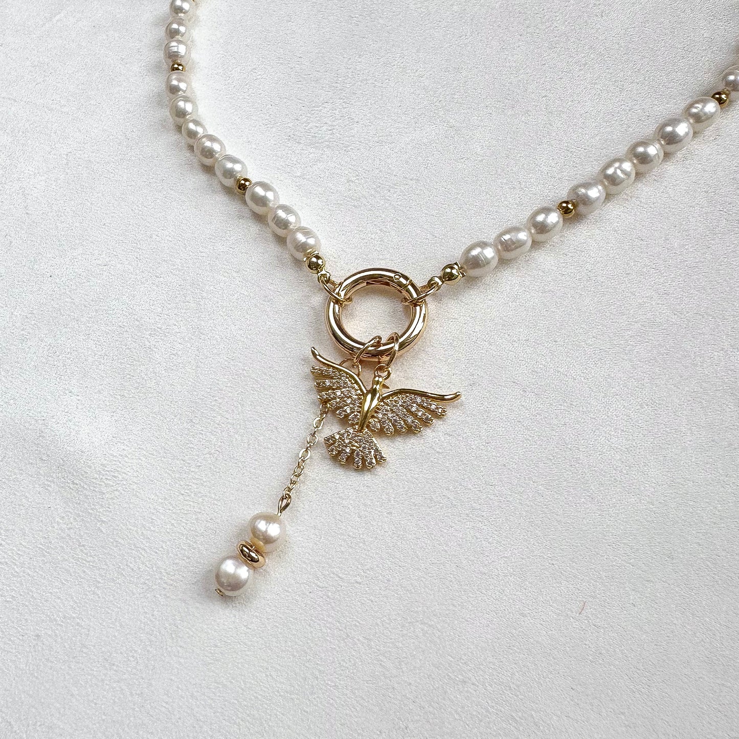 Necklace with paradise bird pendant (gold plated)