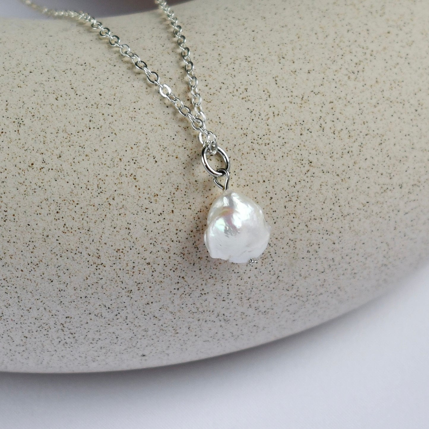 Necklace with baroque freshwater pearl