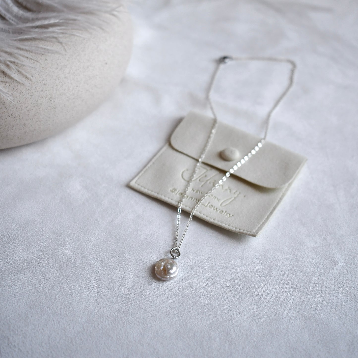Necklace with baroque freshwater pearl
