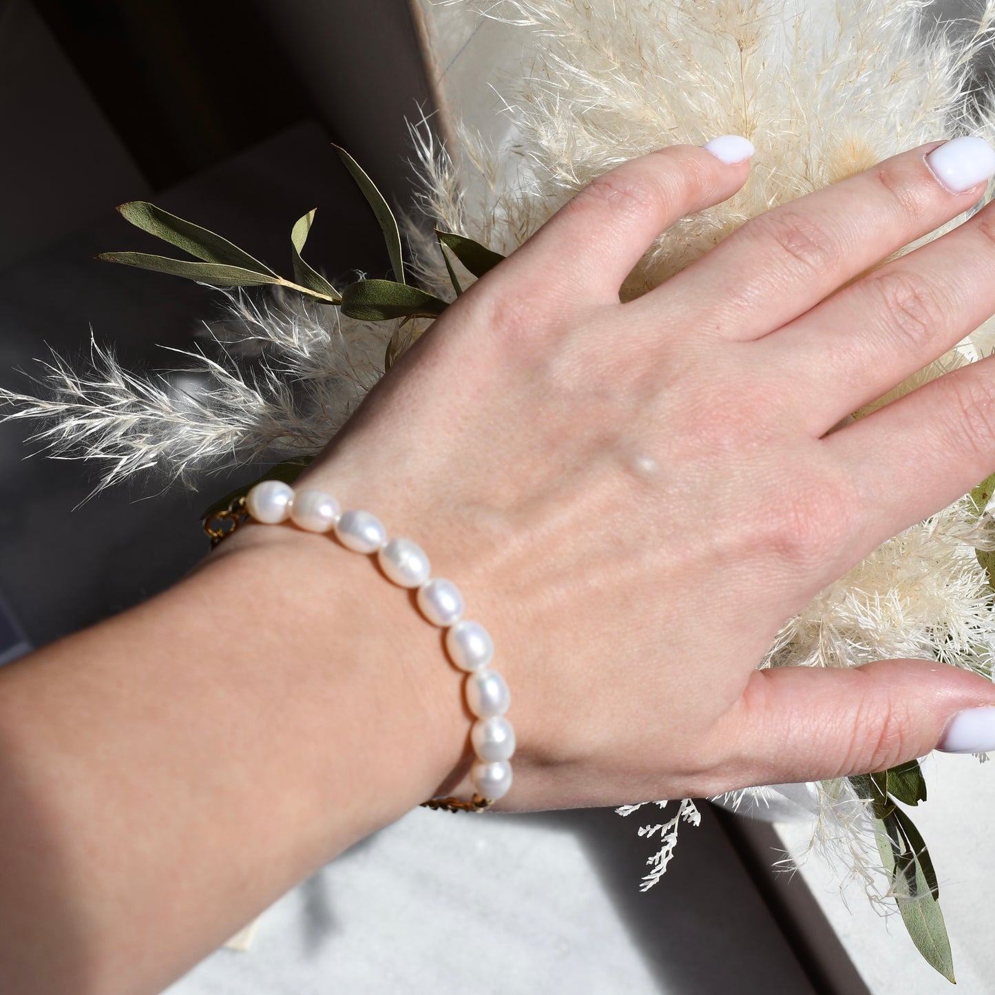 Birthstone bracelet - June - PEARL