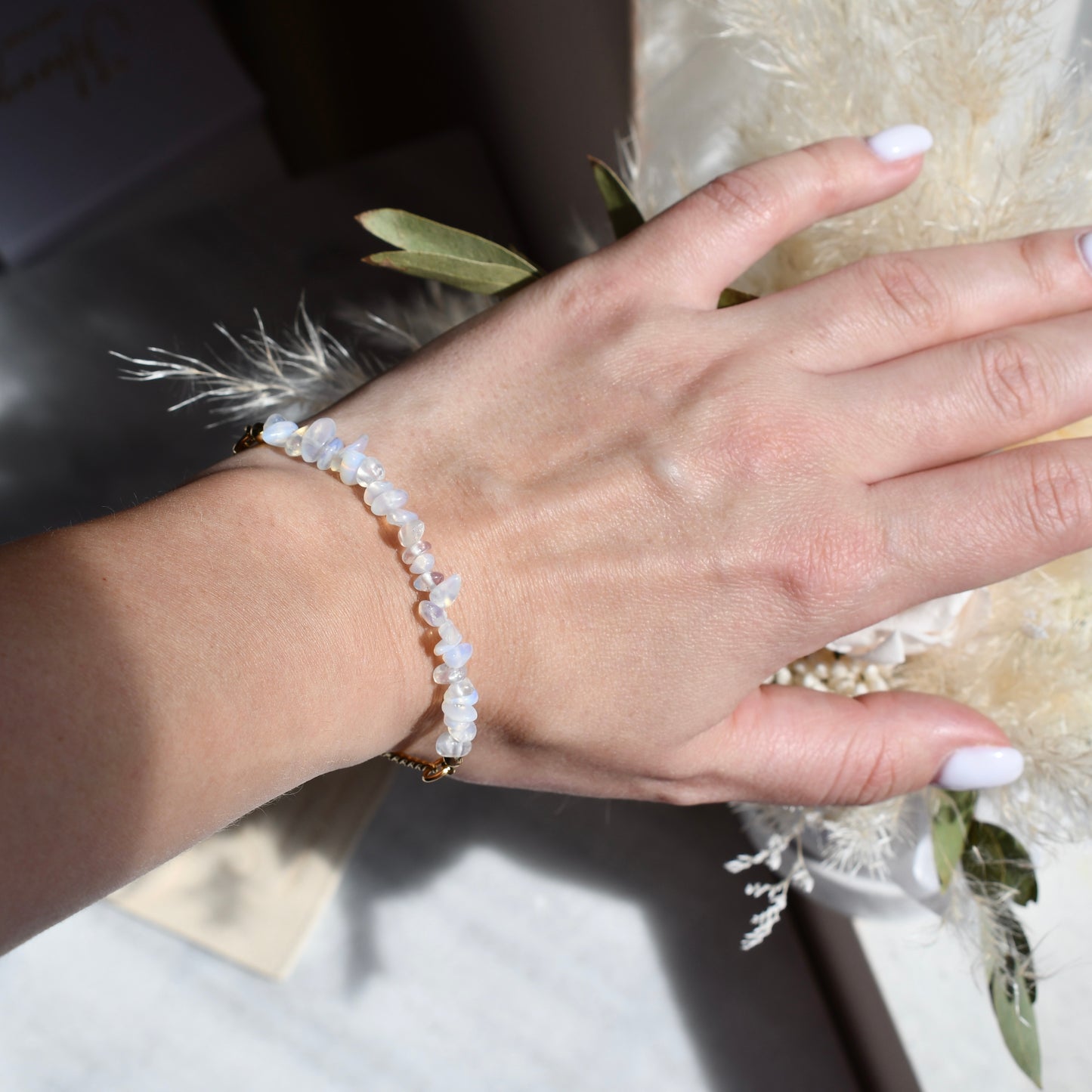 Birthstone bracelet - October - MOONSTONE