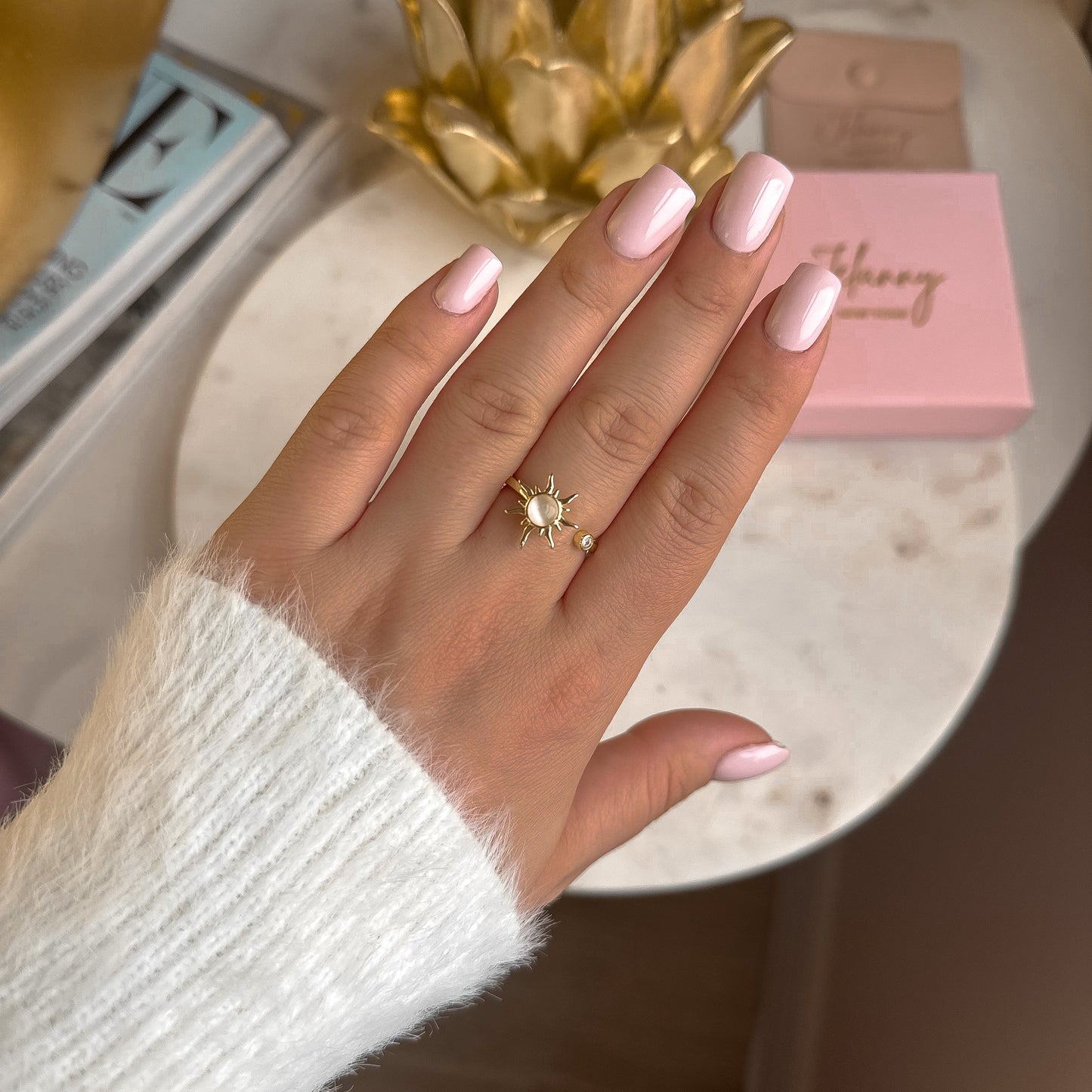Sun spinning ring (gold plated)