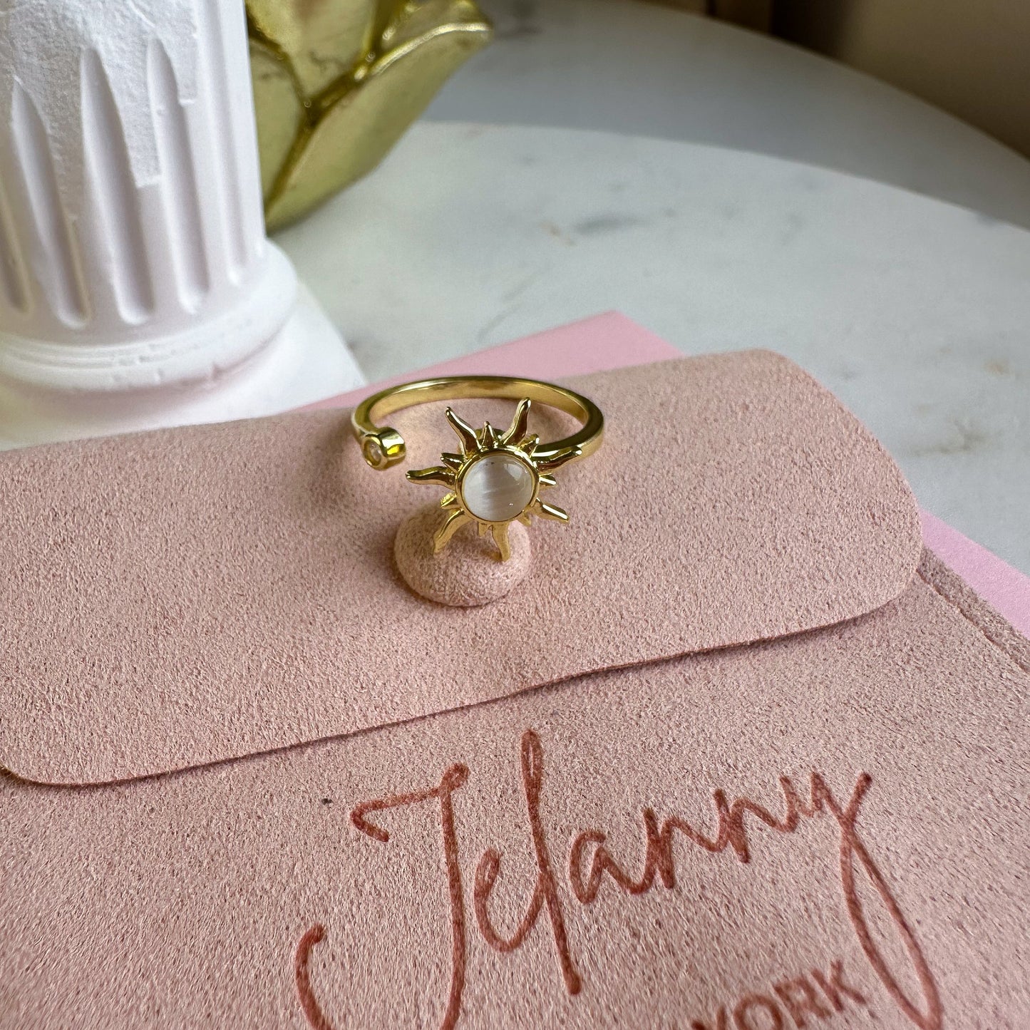 Sun spinning ring (gold plated)