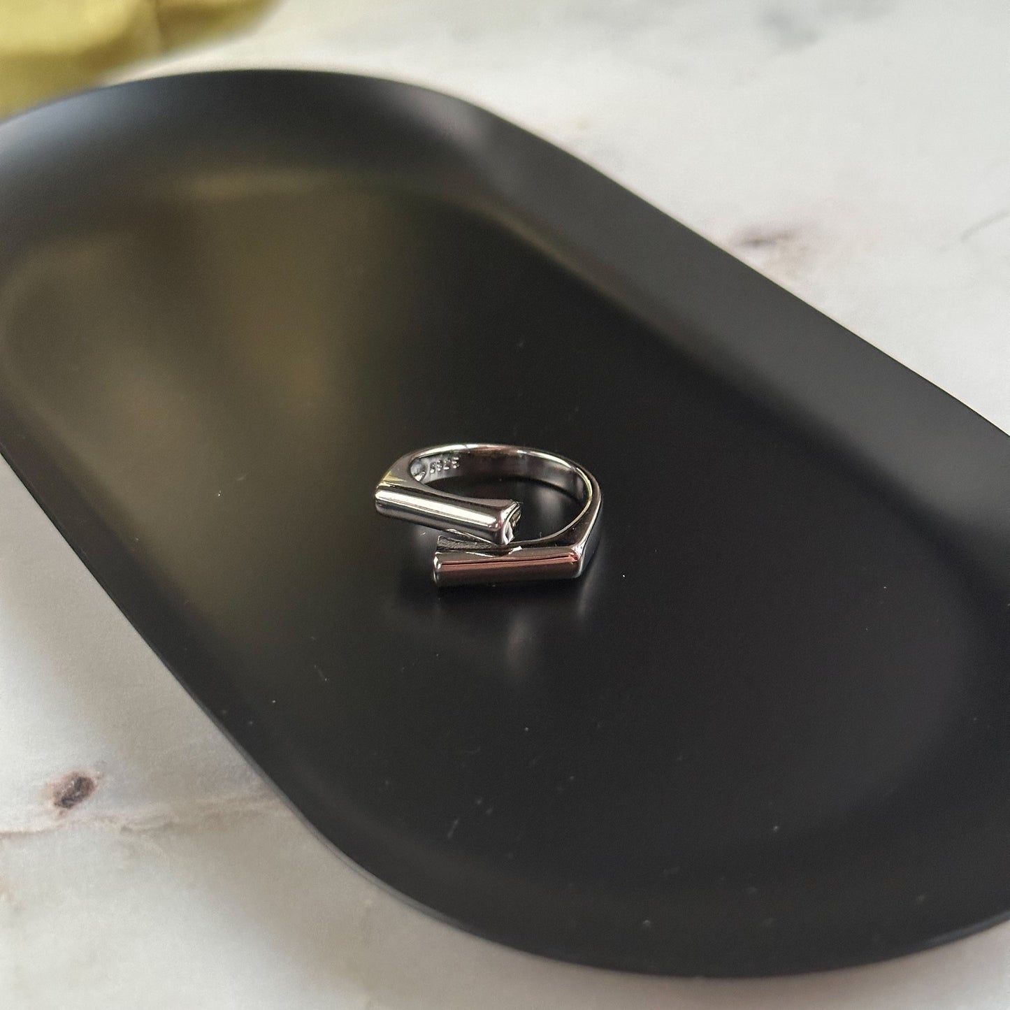 Rhodium plated ring
