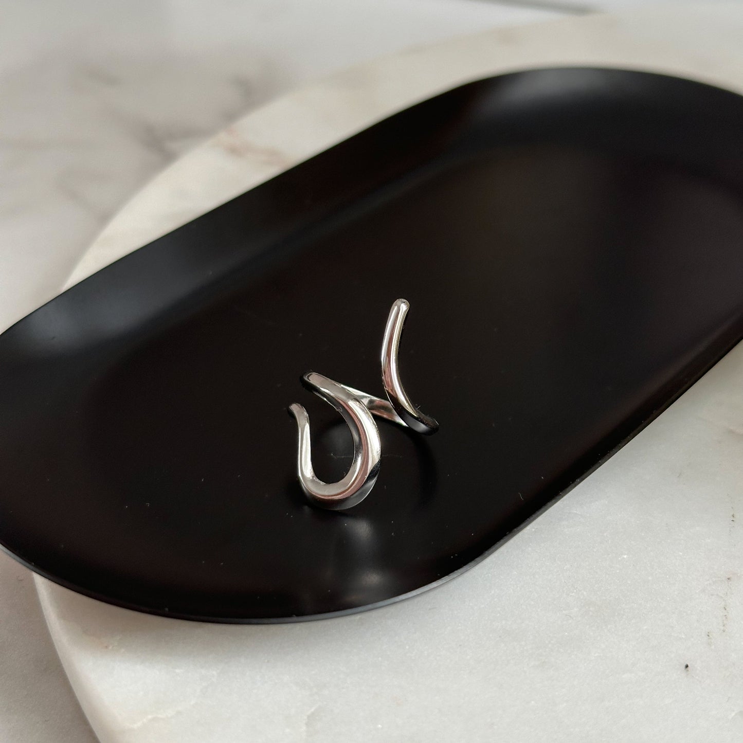 Rhodium plated ring