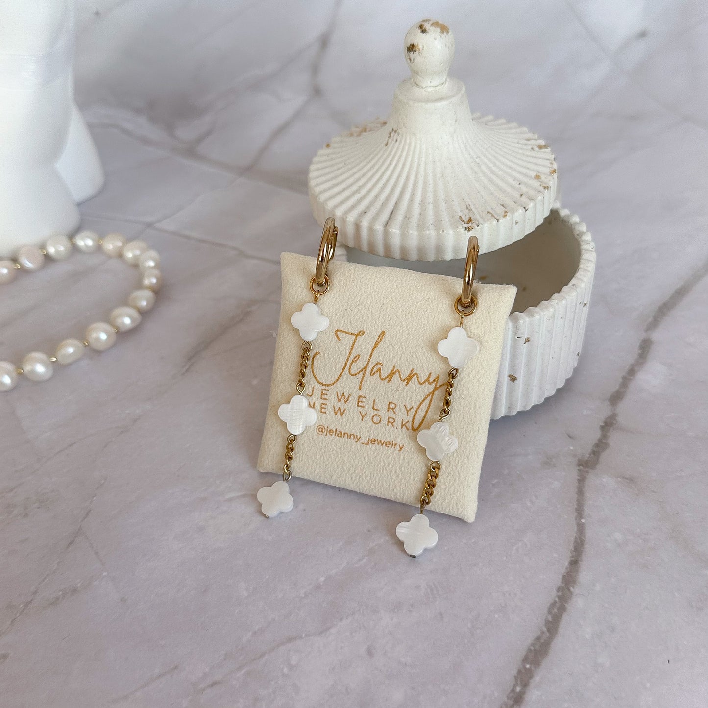 White clover layered necklace