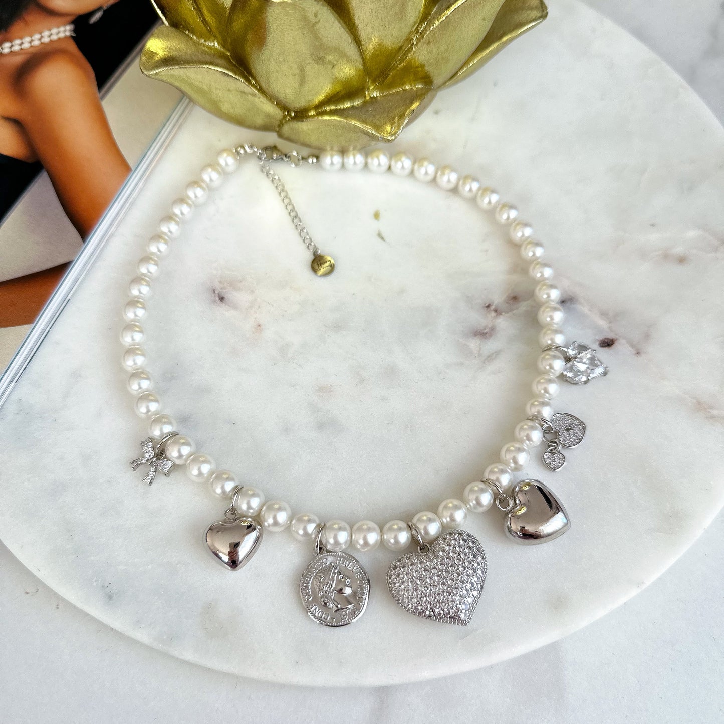 Heart pendants necklace