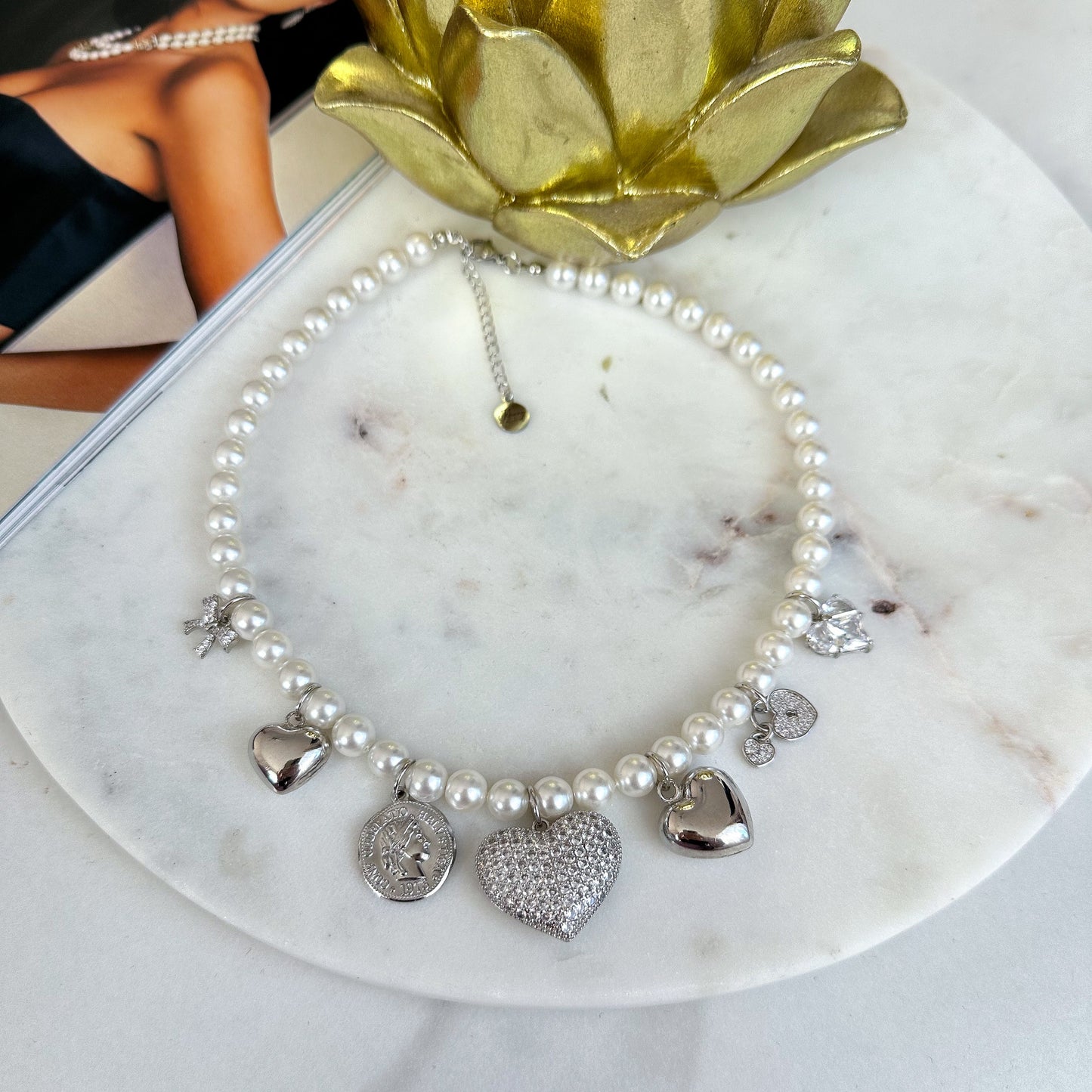 Heart pendants necklace