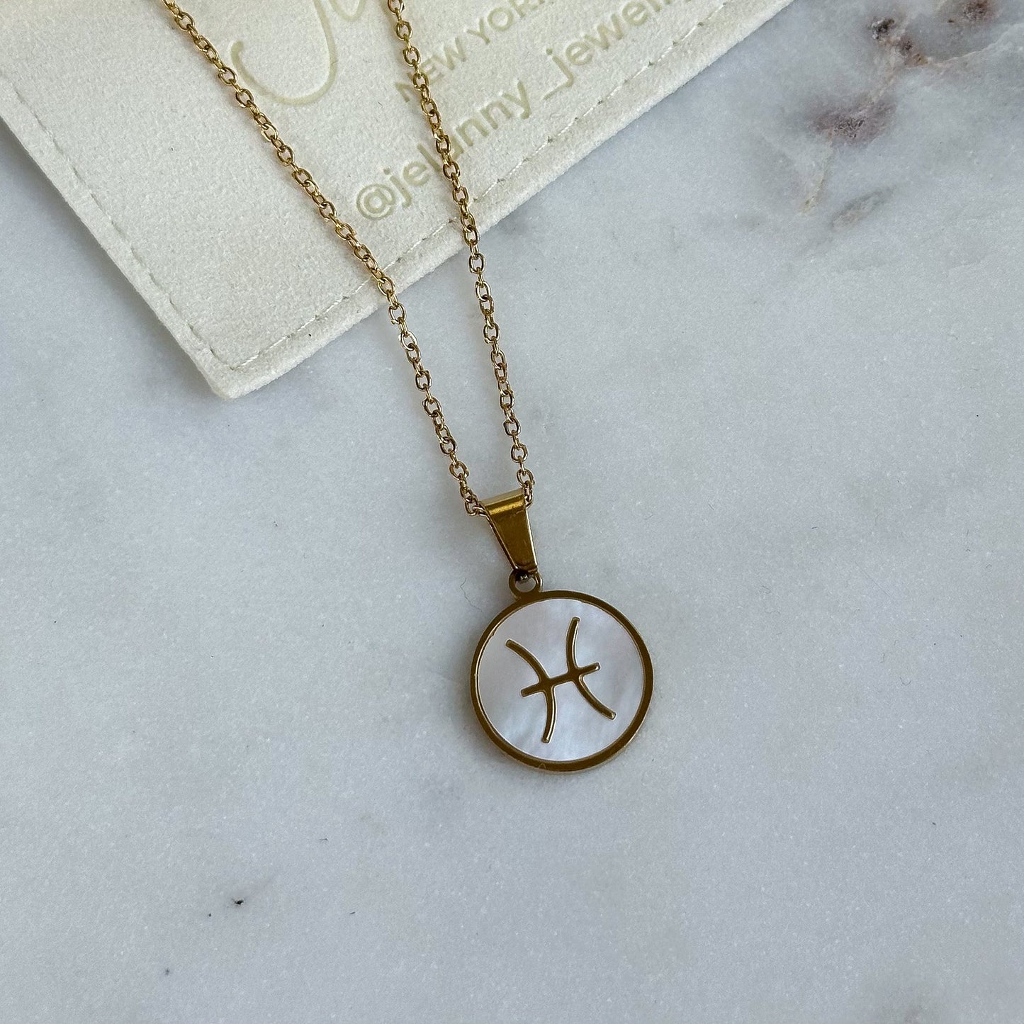 Zodiac pendant necklace Pisces (February 19- April 20)
