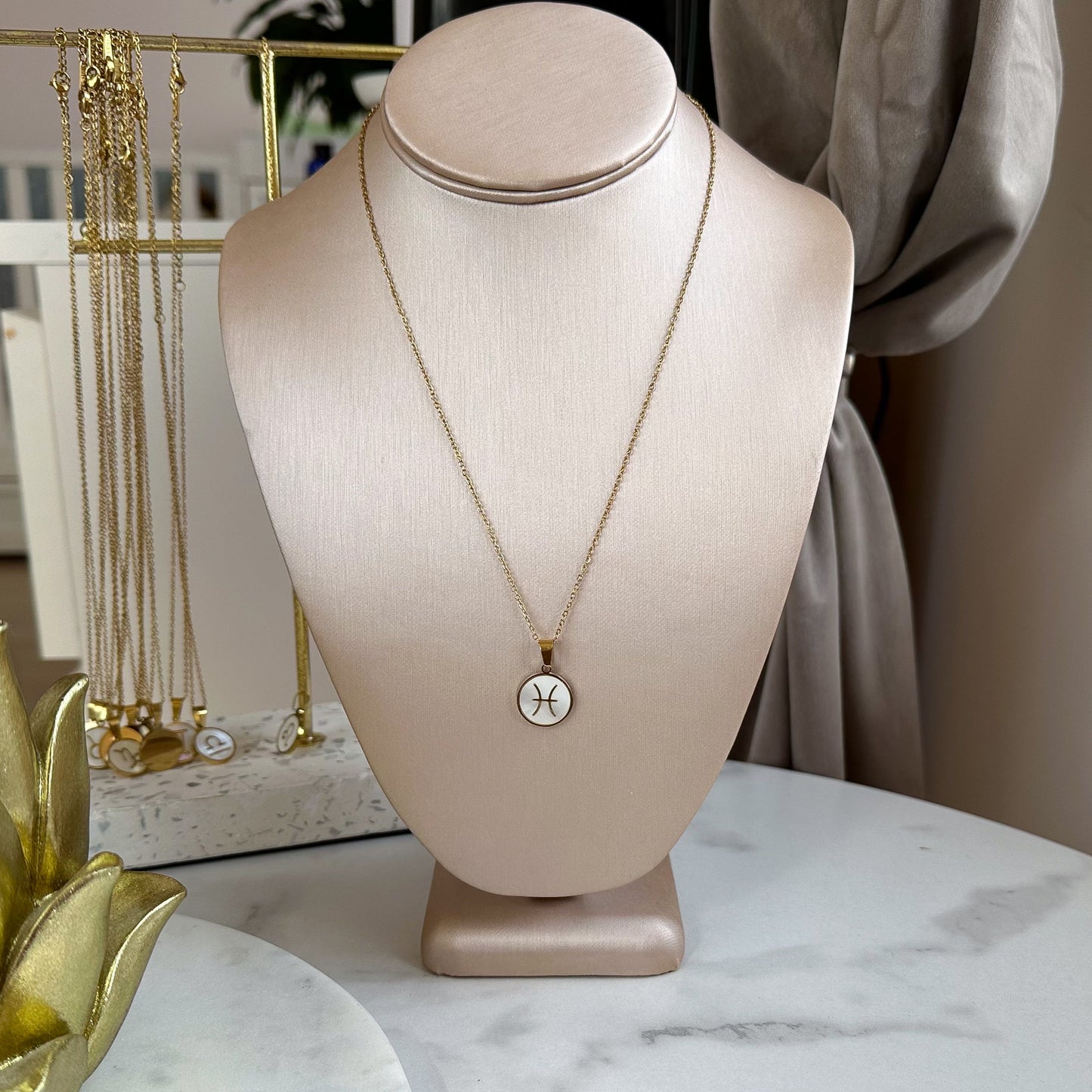 Zodiac pendant necklace Pisces (February 19- April 20)