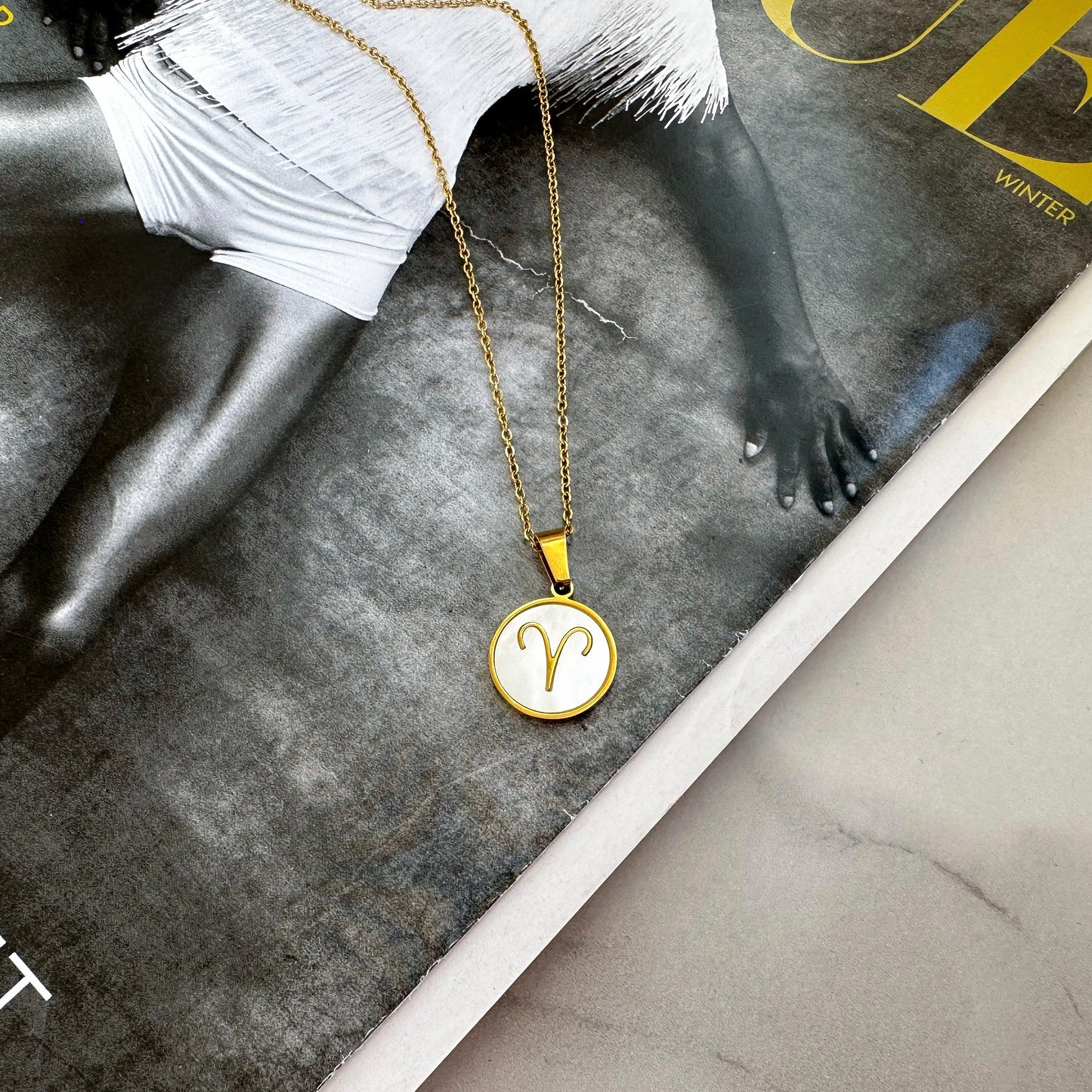 Zodiac pendant necklace Aries (March 21 - April 19)