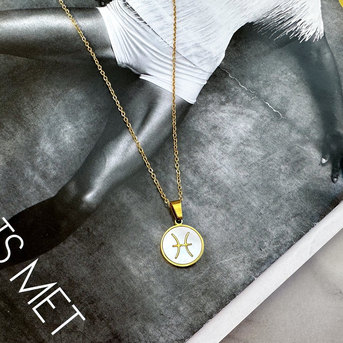Zodiac pendant necklace Pisces (February 19- April 20)