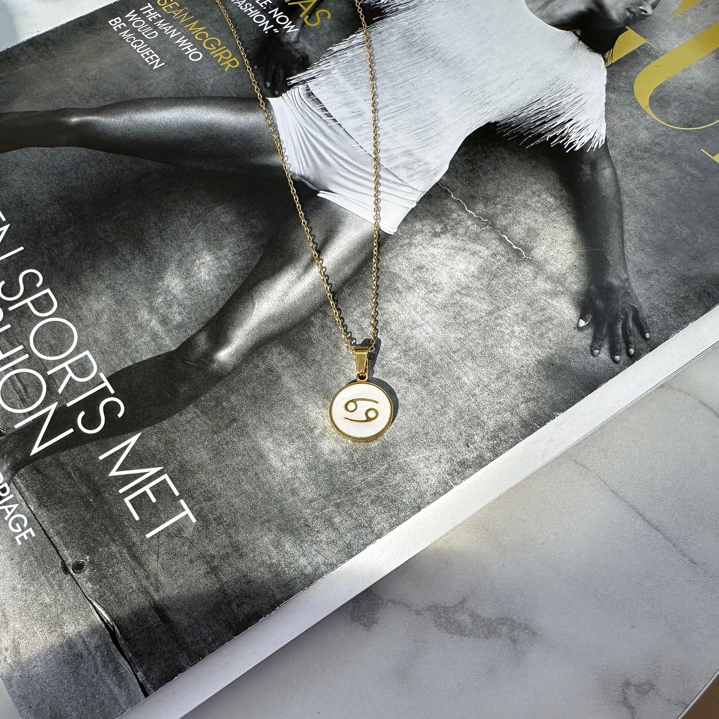 Zodiac pendant necklace Cancer (June 22 - July 22)