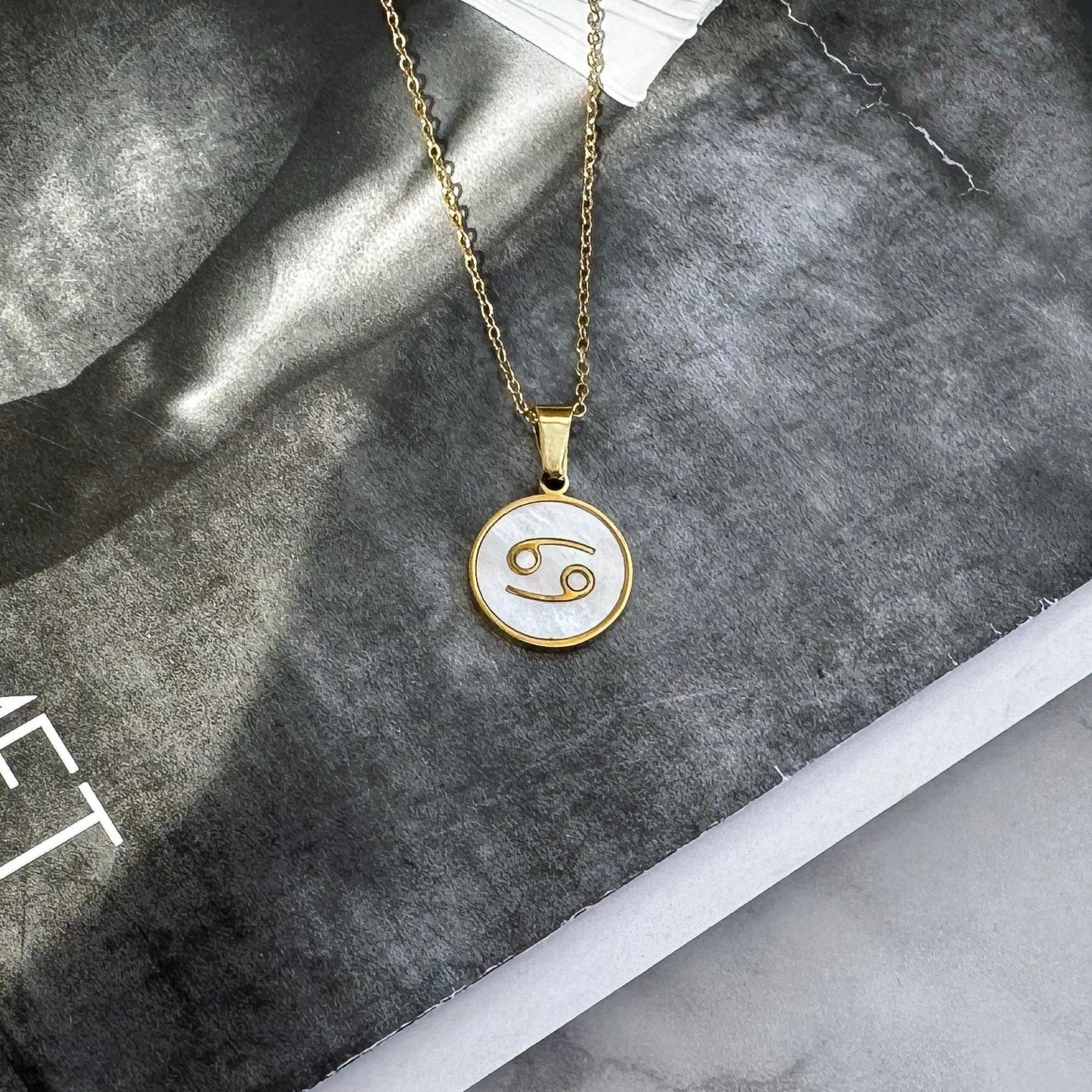 Zodiac pendant necklace Cancer (June 22 - July 22)