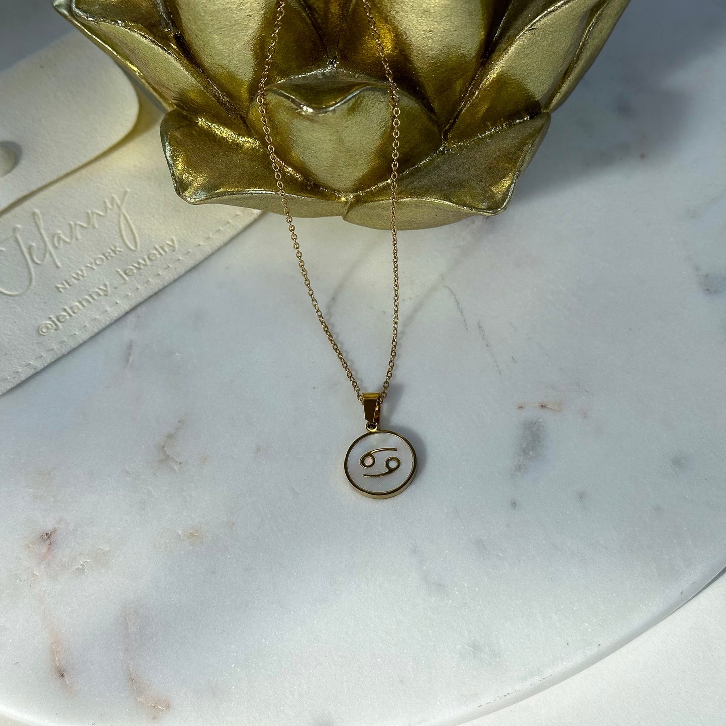 Zodiac pendant necklace Cancer (June 22 - July 22)