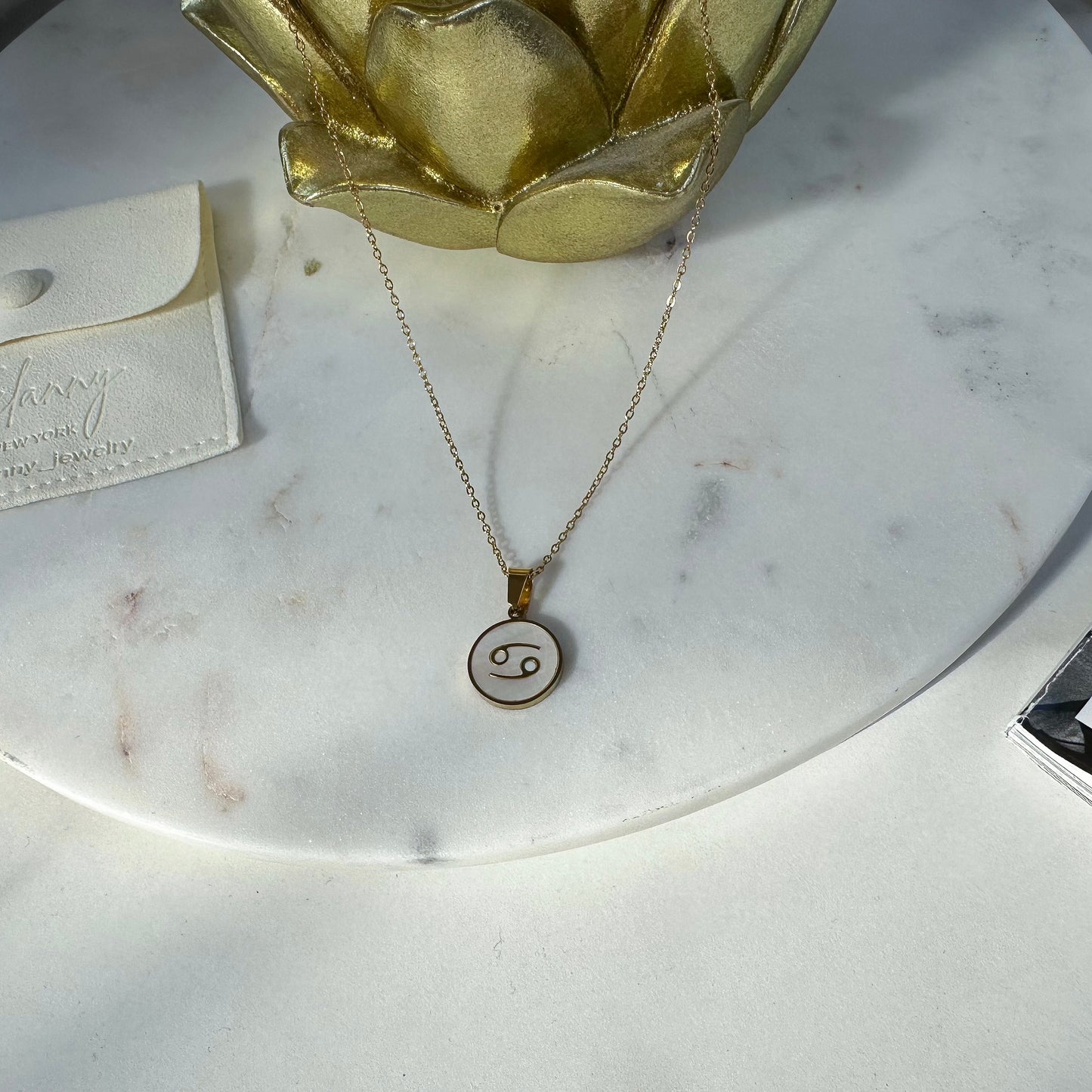 Zodiac pendant necklace Cancer (June 22 - July 22)