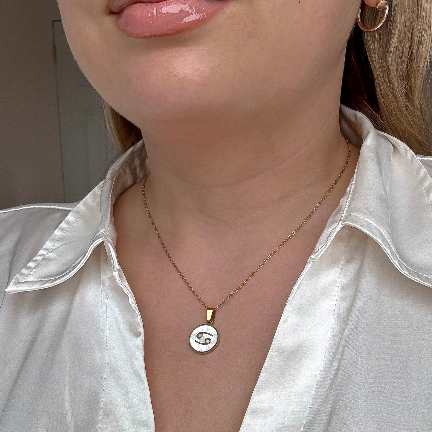 Zodiac pendant necklace Cancer (June 22 - July 22)