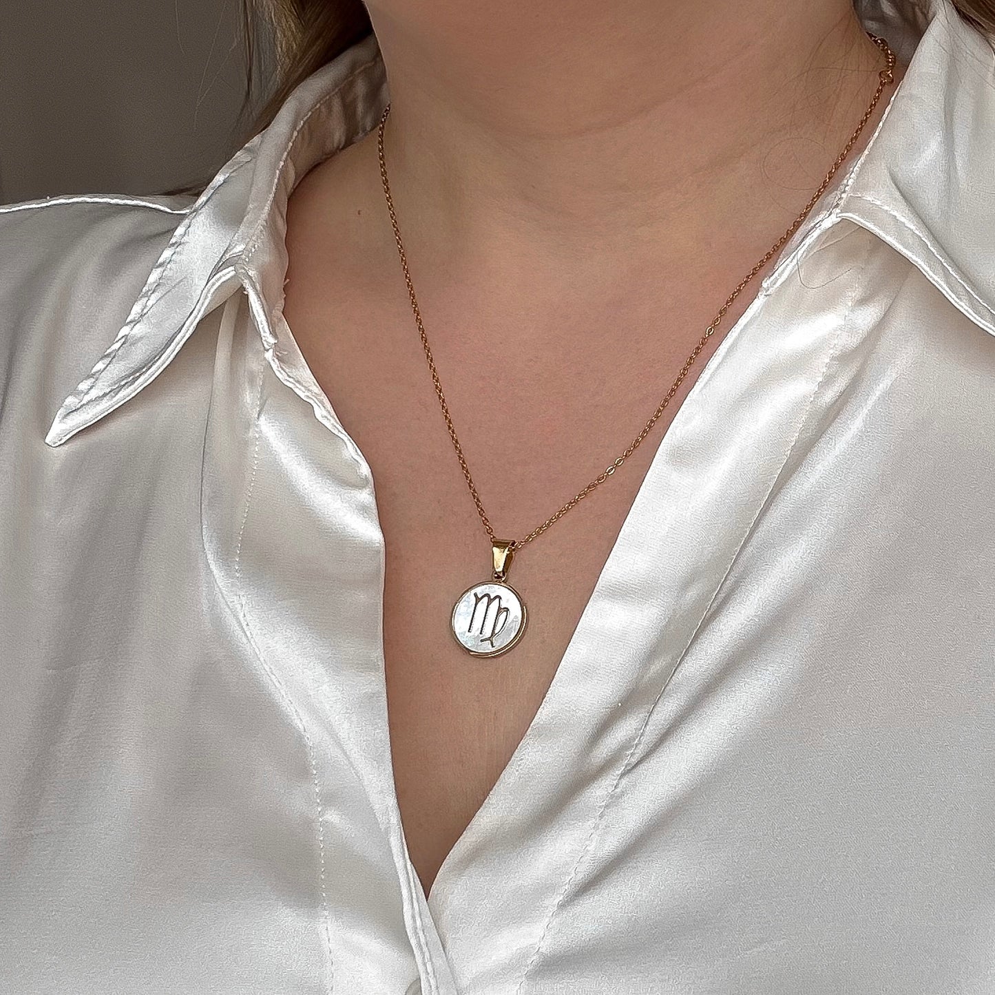 Zodiac pendant necklace Virgo (August 23 - September 22)