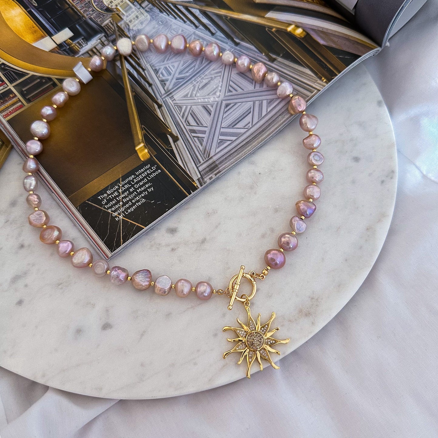 Pink pearls bracelet