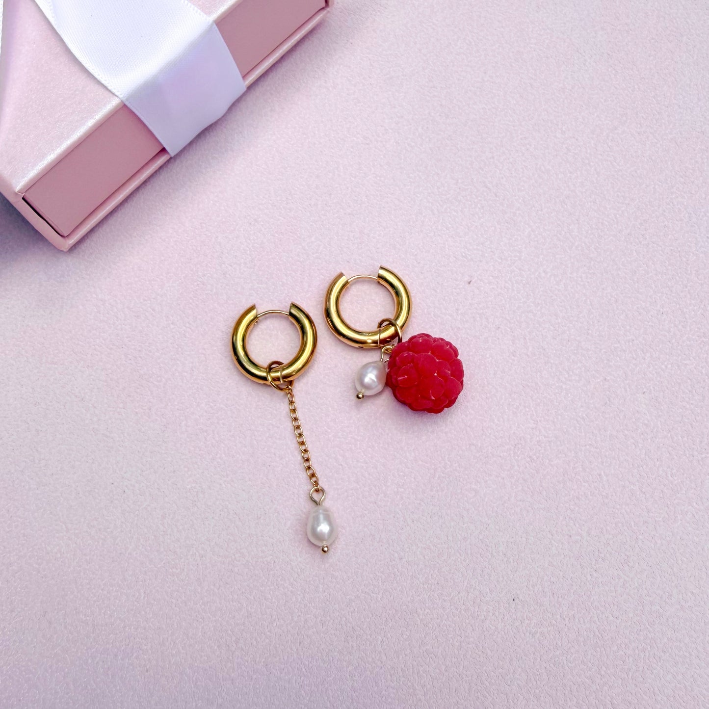 Viral raspberry hoop earrings