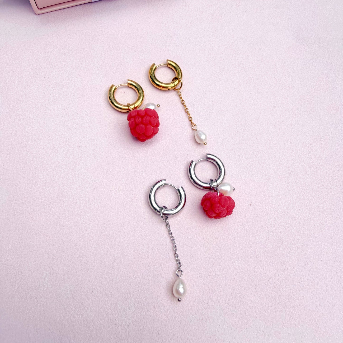 Viral raspberry hoop earrings