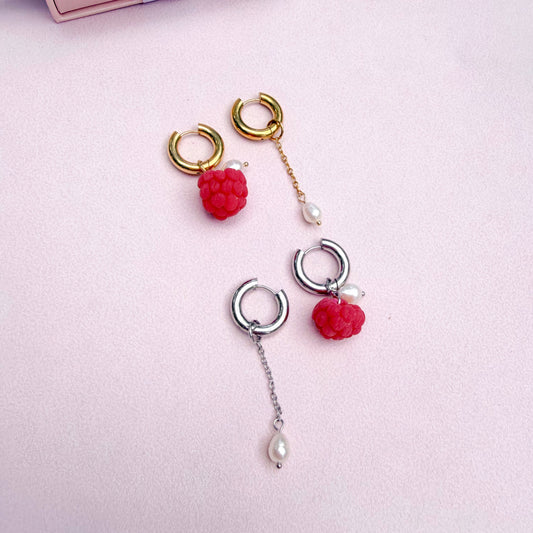 Viral raspberry hoop earrings