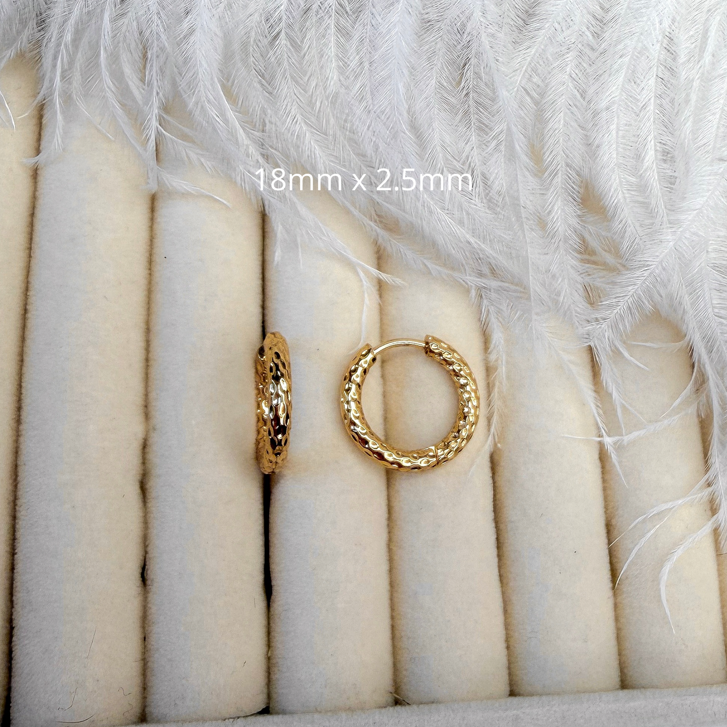gold textured hoop earrings