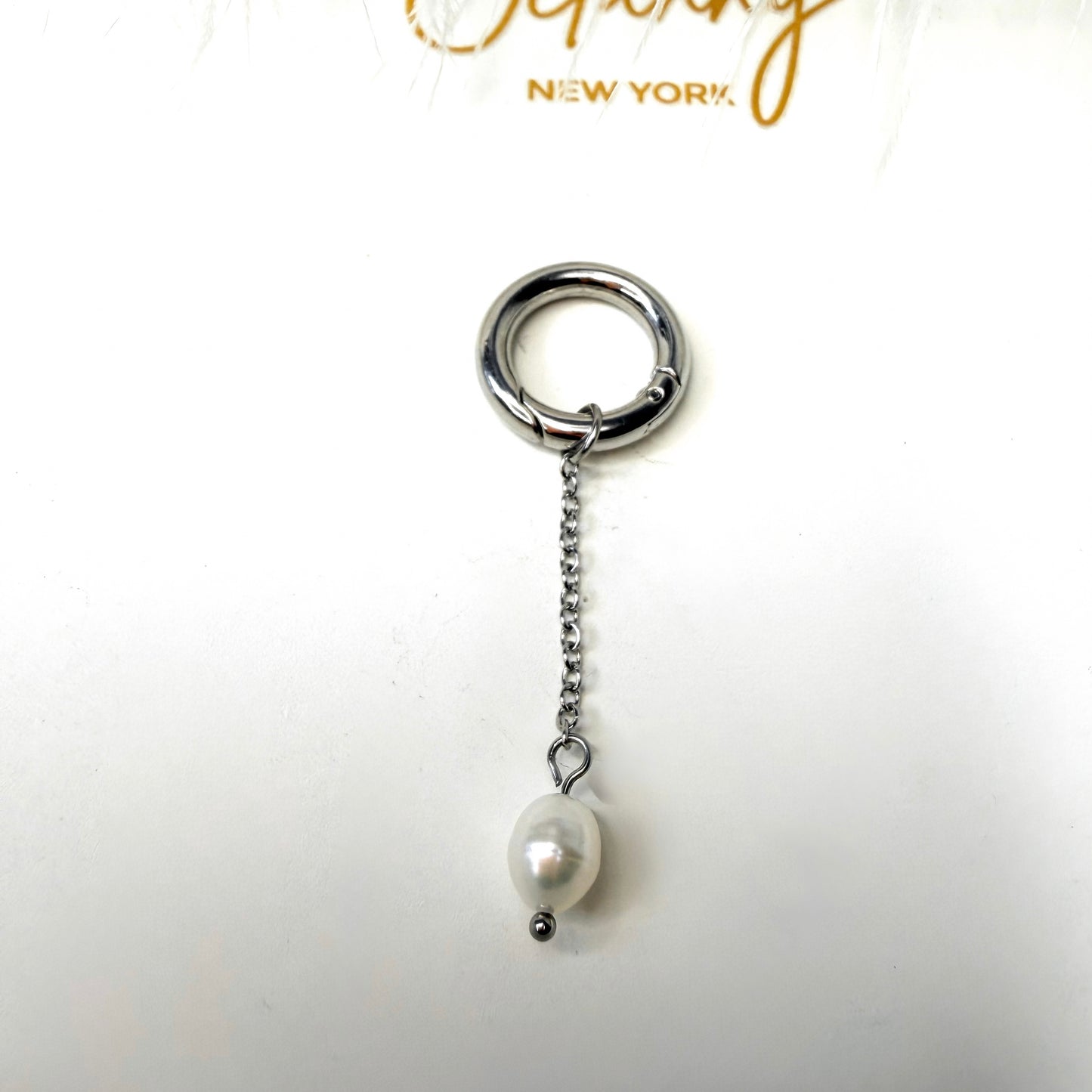 Rice pearl chain charm 1 pc