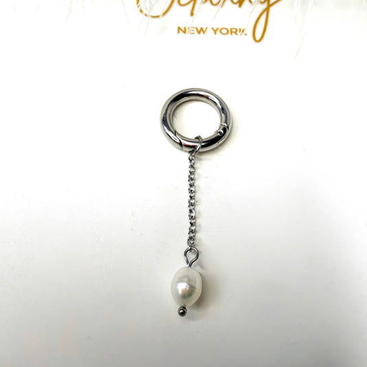Rice pearl chain charm 1 pc